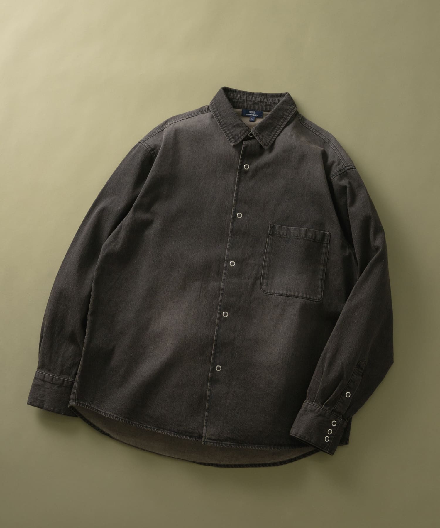 フェードデニム リングドットボタンシャツ