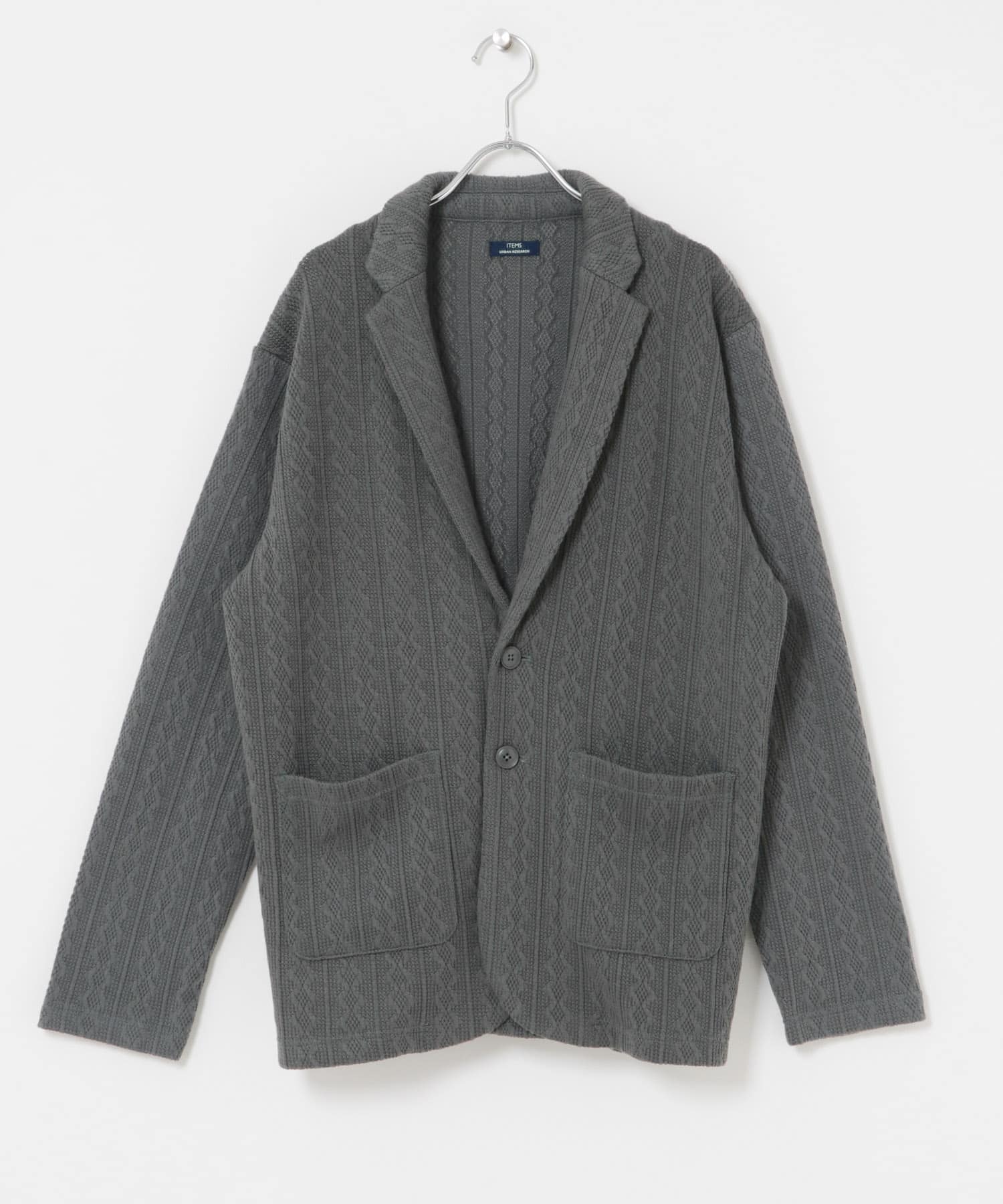 ニット テーラード ジャケット GRY M