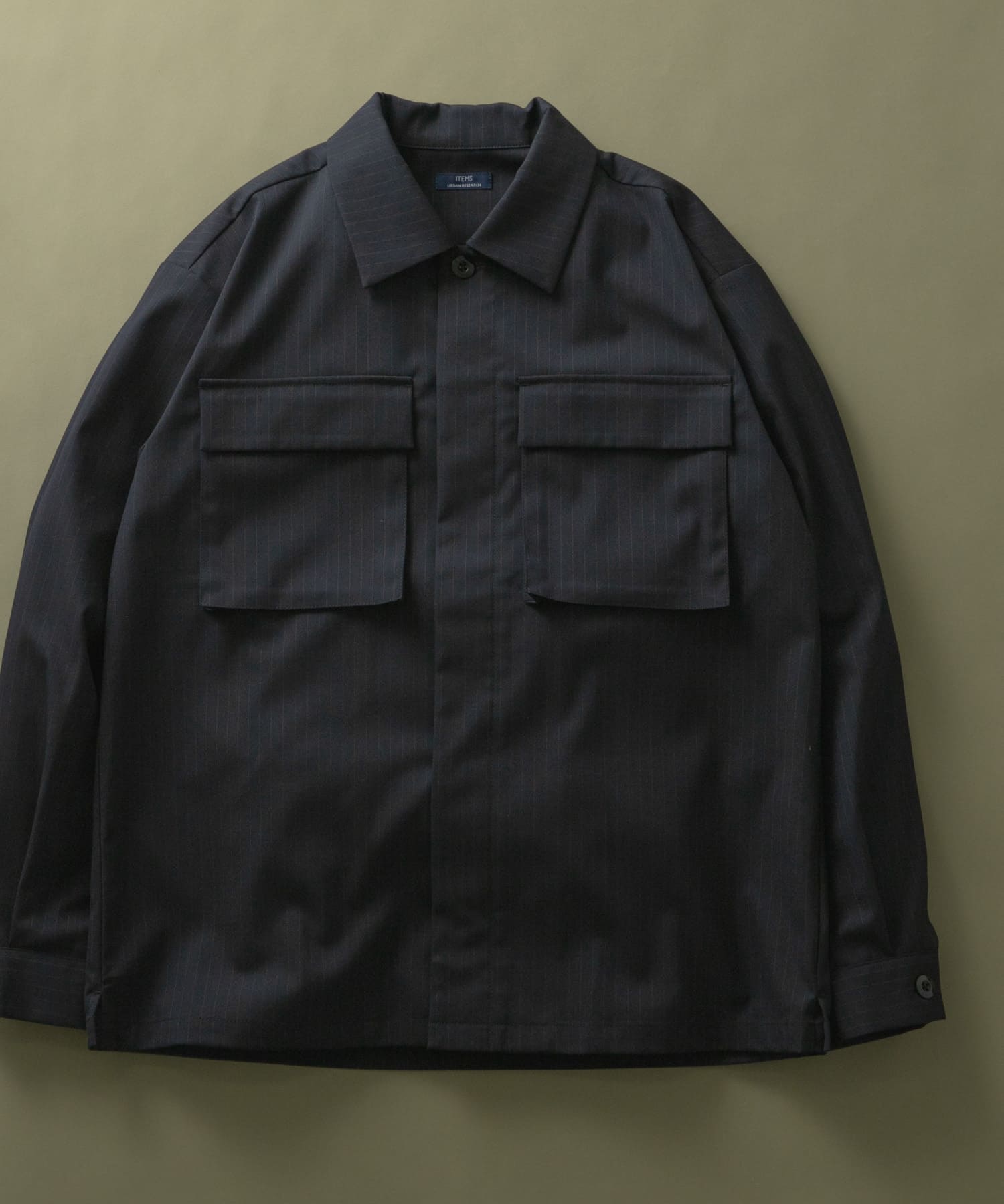 Pinstripe Flyfront Jacket NVY M
