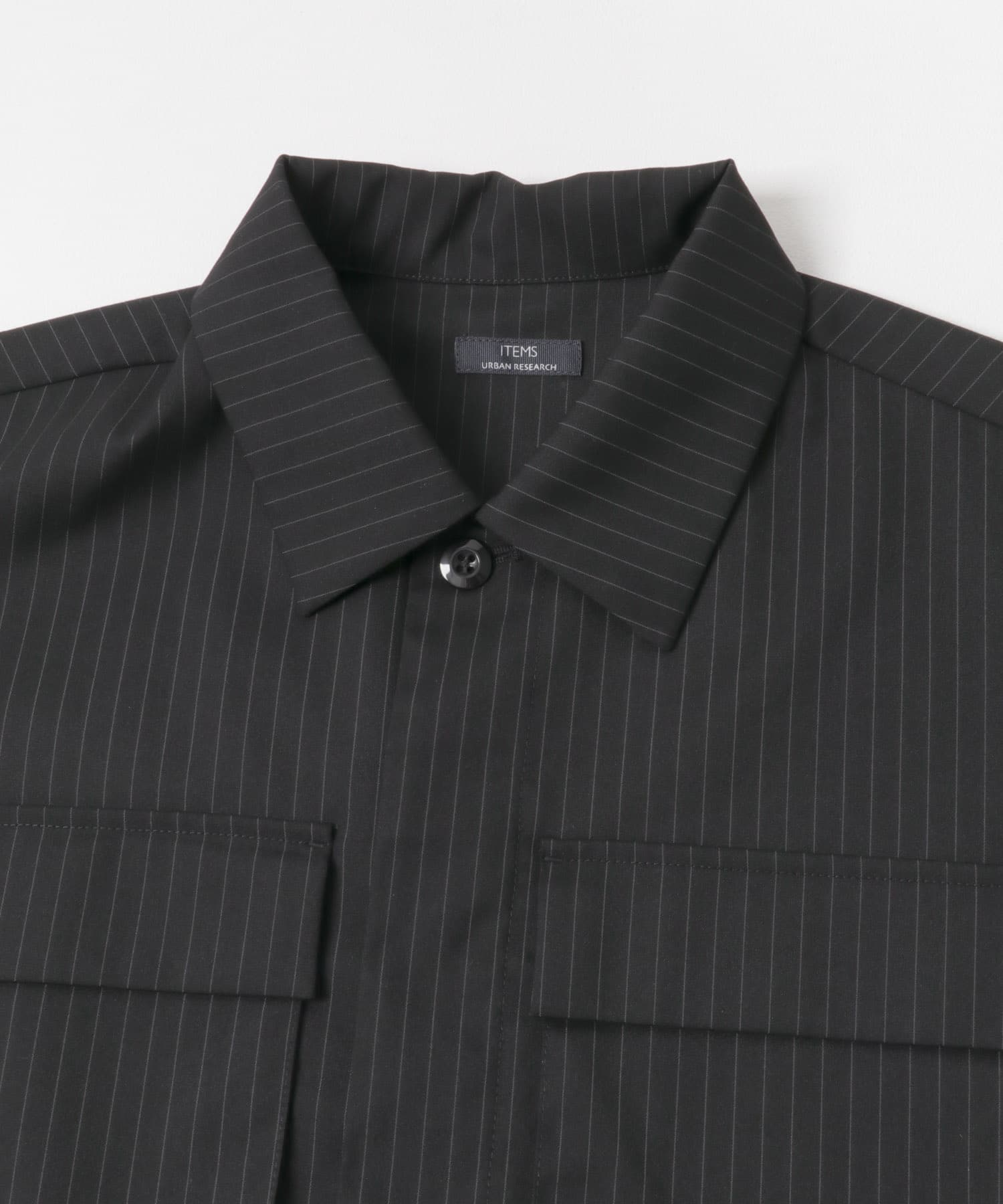 Pinstripe Flyfront Jacket BLK M