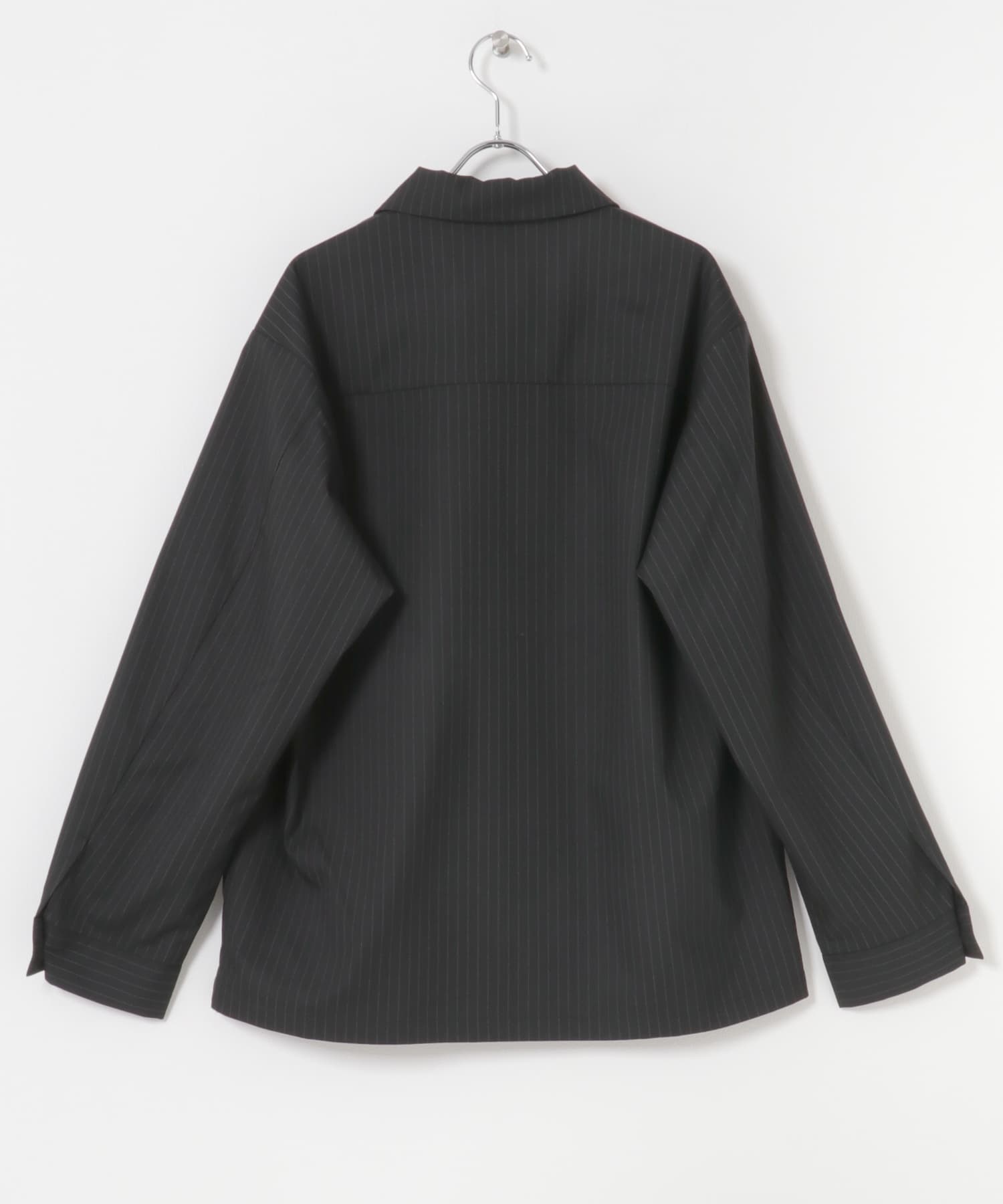 Pinstripe Flyfront Jacket BLK M