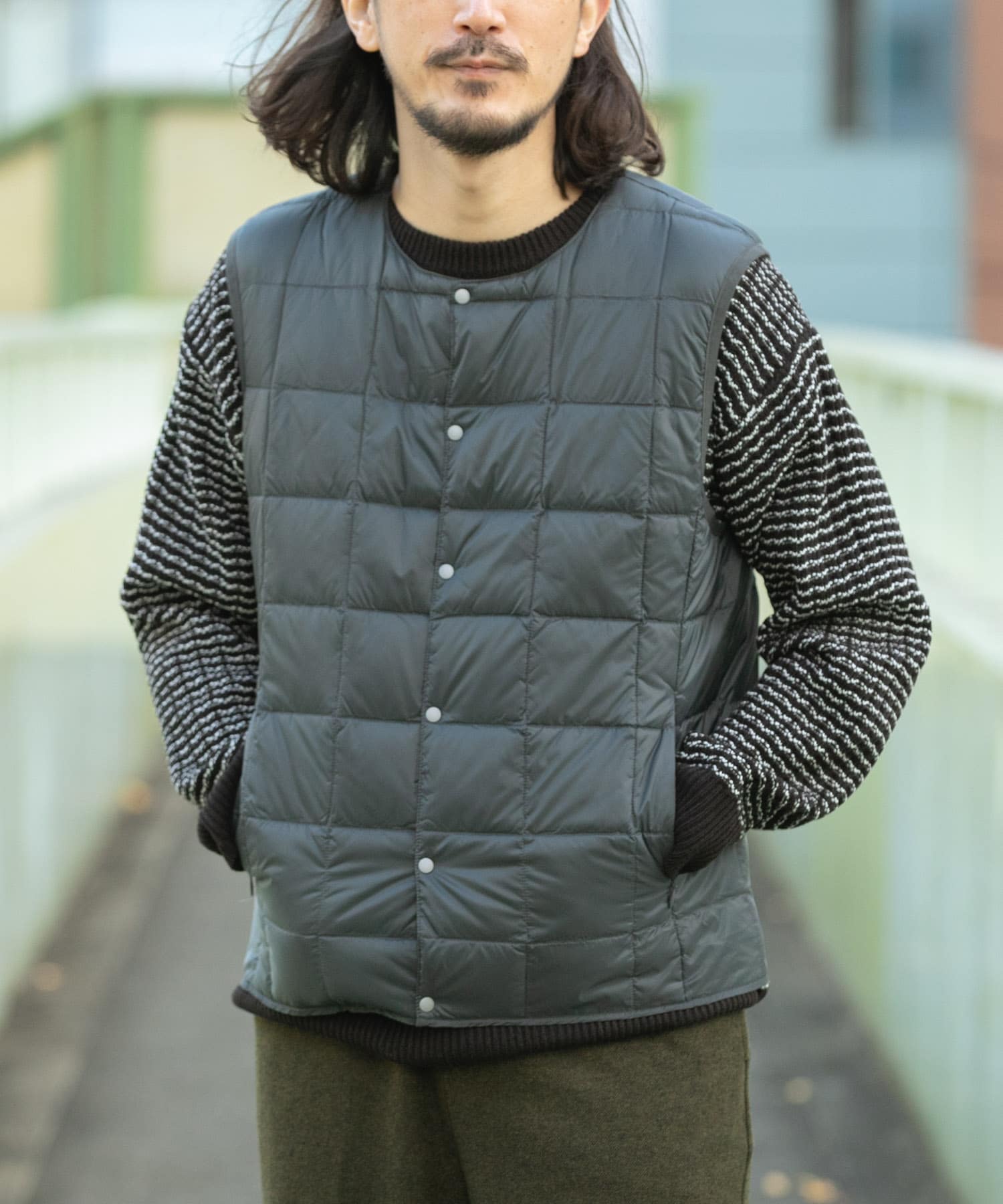 TAION　CrewNeck Button Down Vest