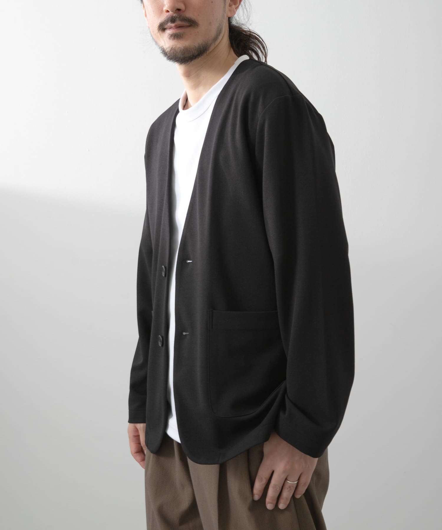 クレープジョーゼットノーラペルジャケット