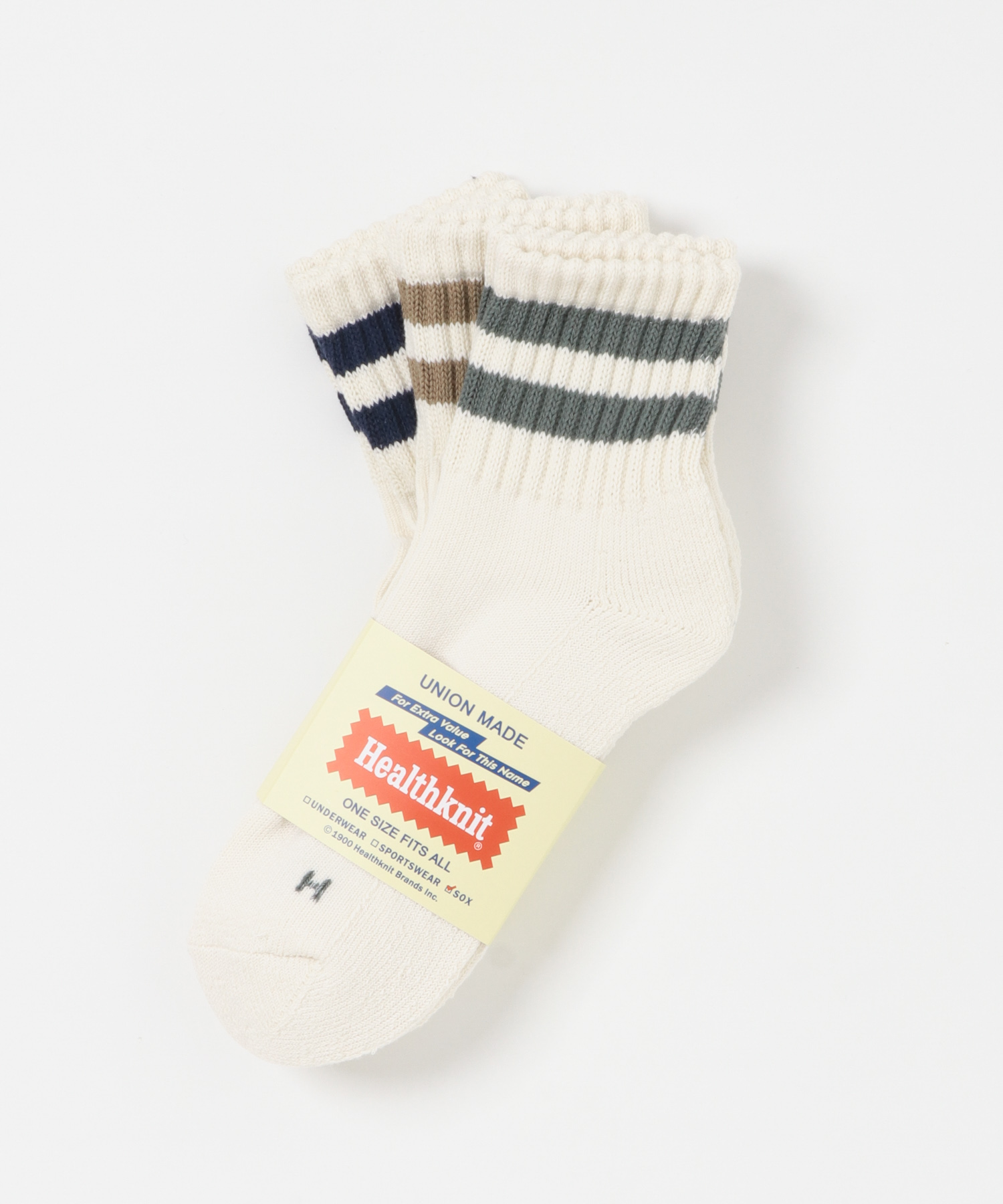 Healthknit　2Line シンカー ミドルソックス 3P ASSORT -