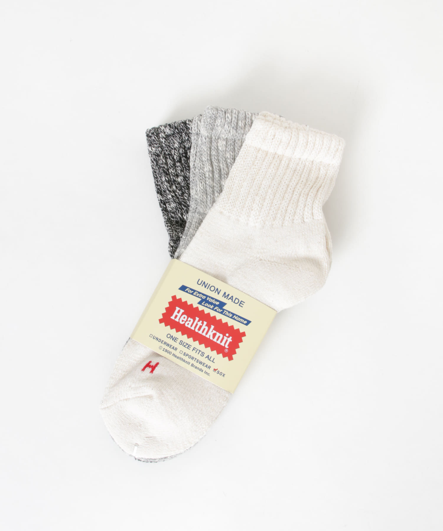 Healthknit　スラブMix ミドルソックス 3P ASSORT -