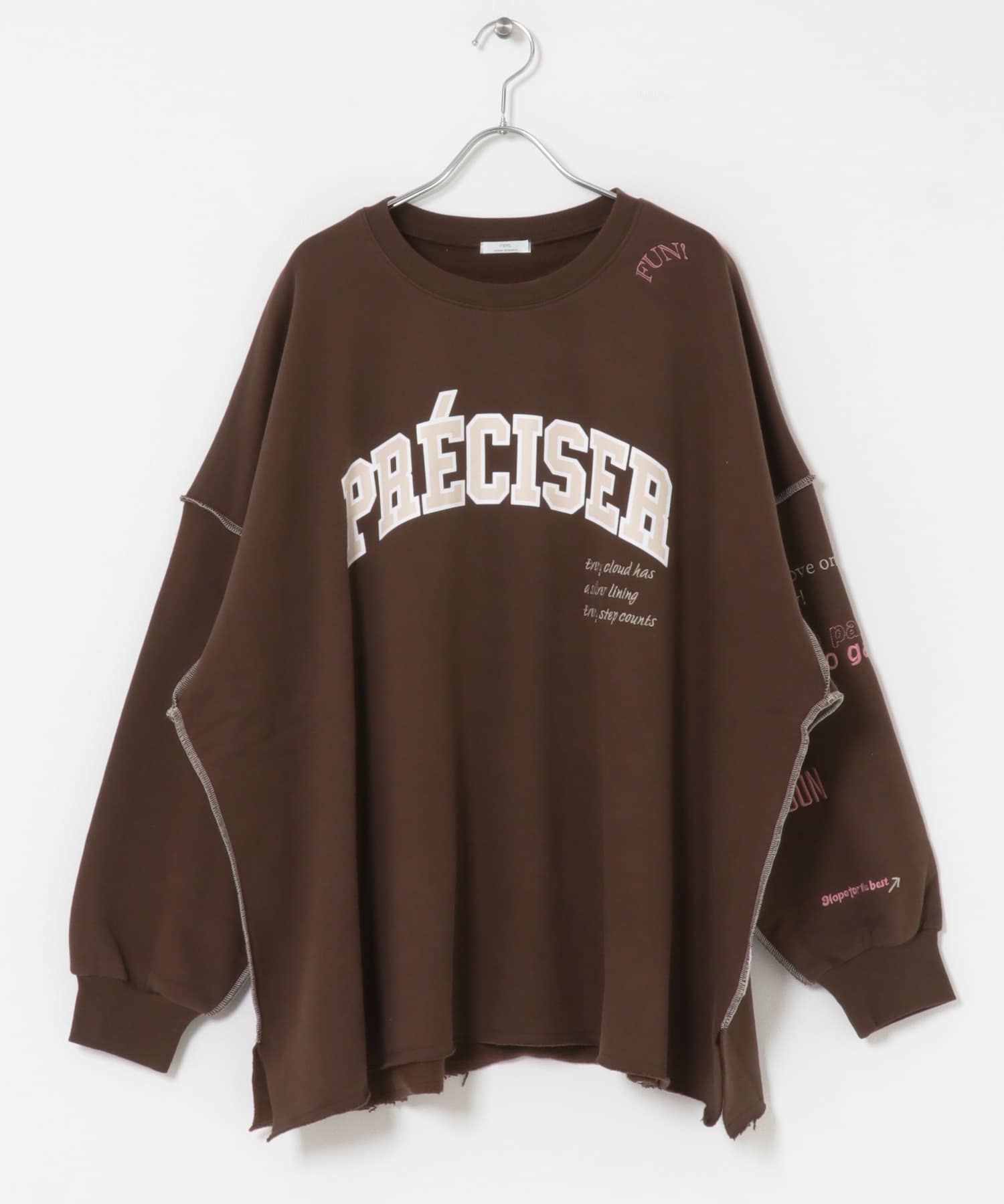 裏起毛刺繍ロゴスウェット BRN FREE