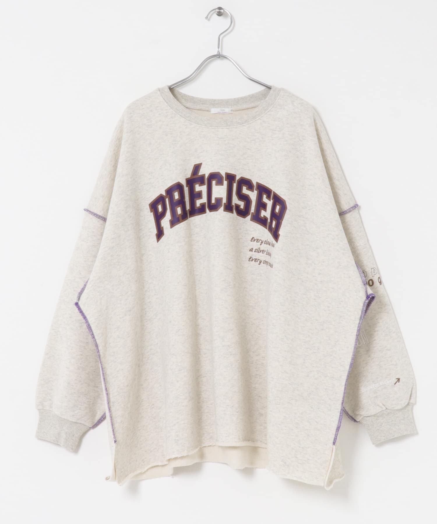 裏起毛刺繍ロゴスウェット OML FREE