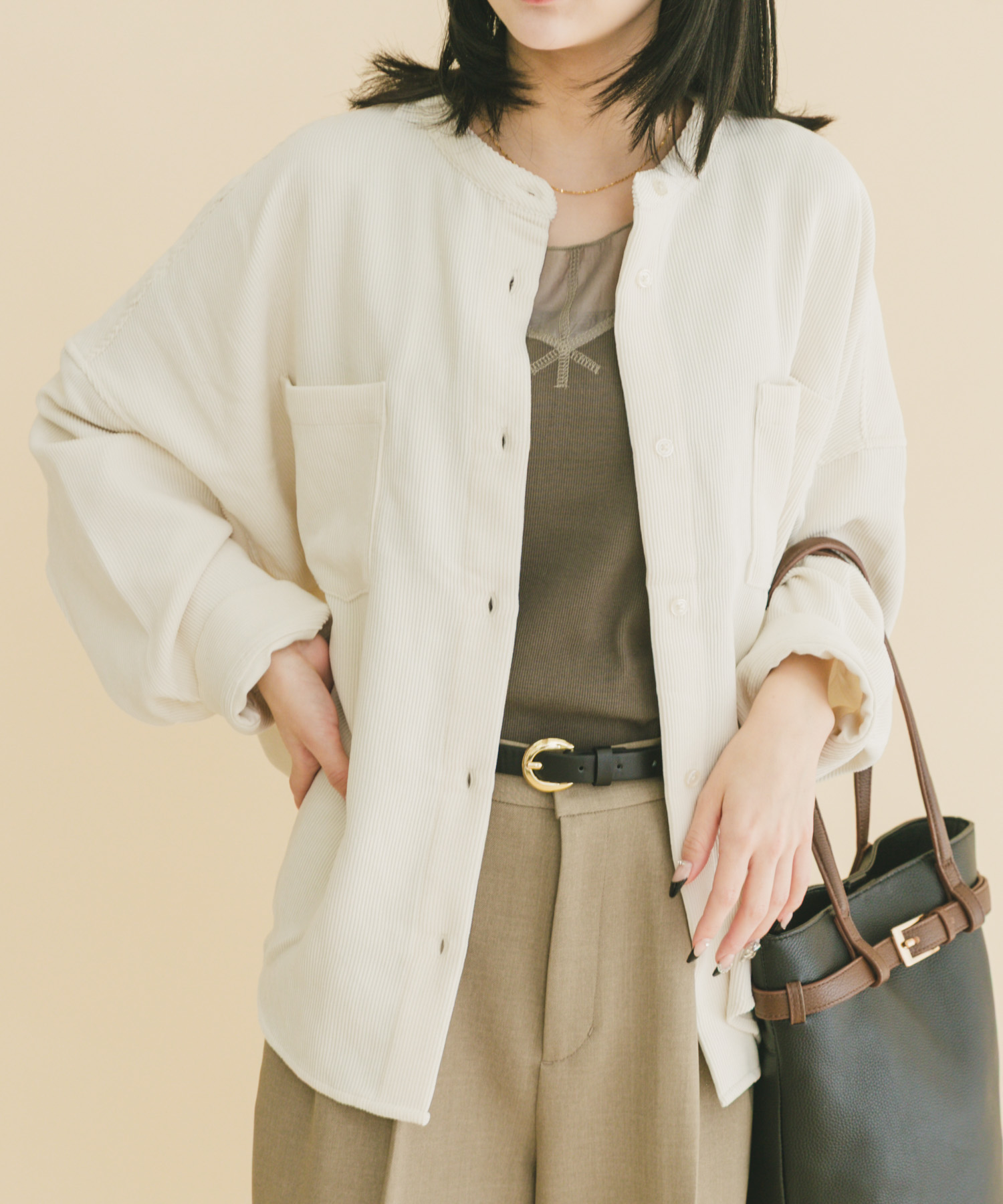 コーデュロイポケットシャツ