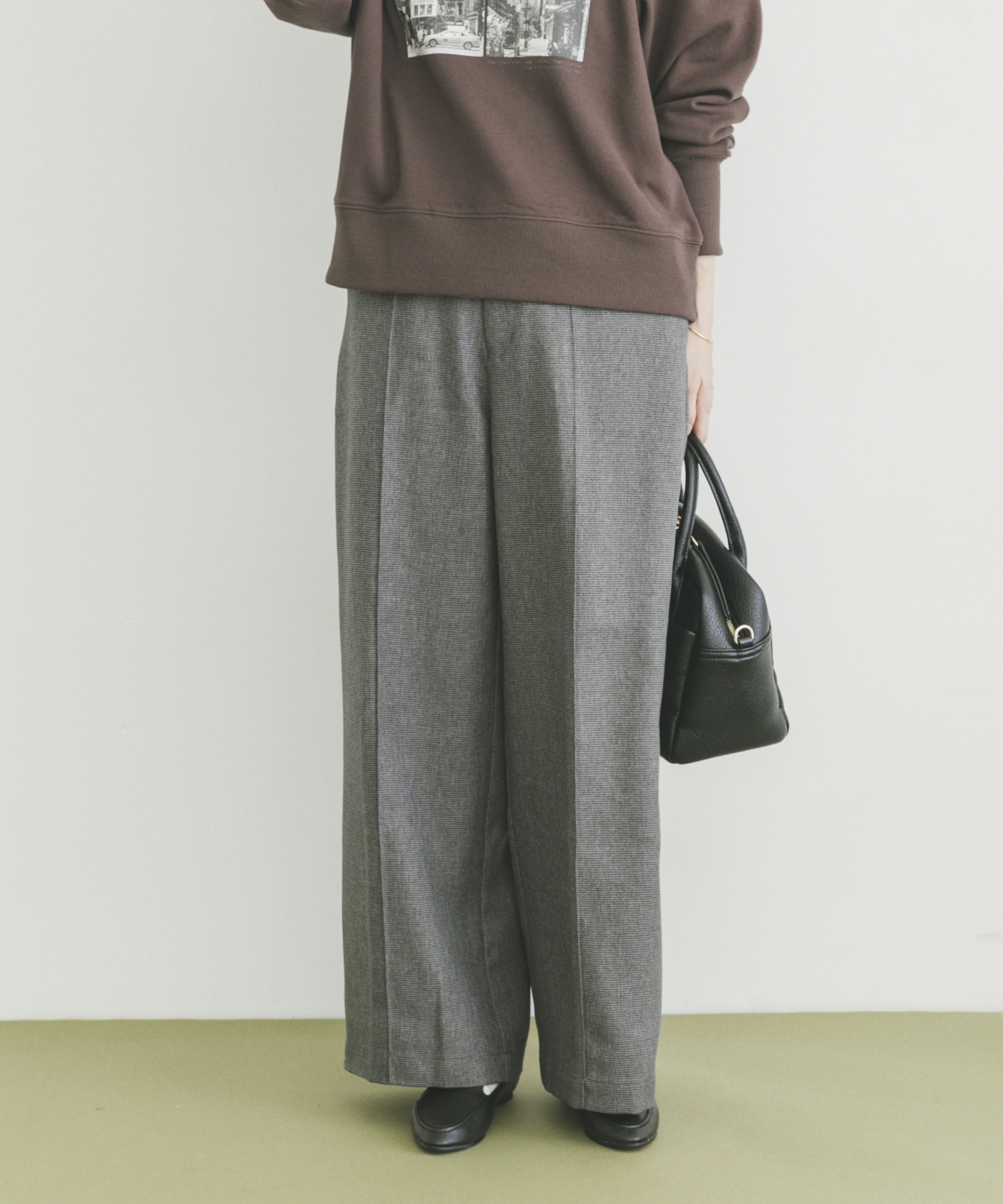 ベルト付ツイードパンツ