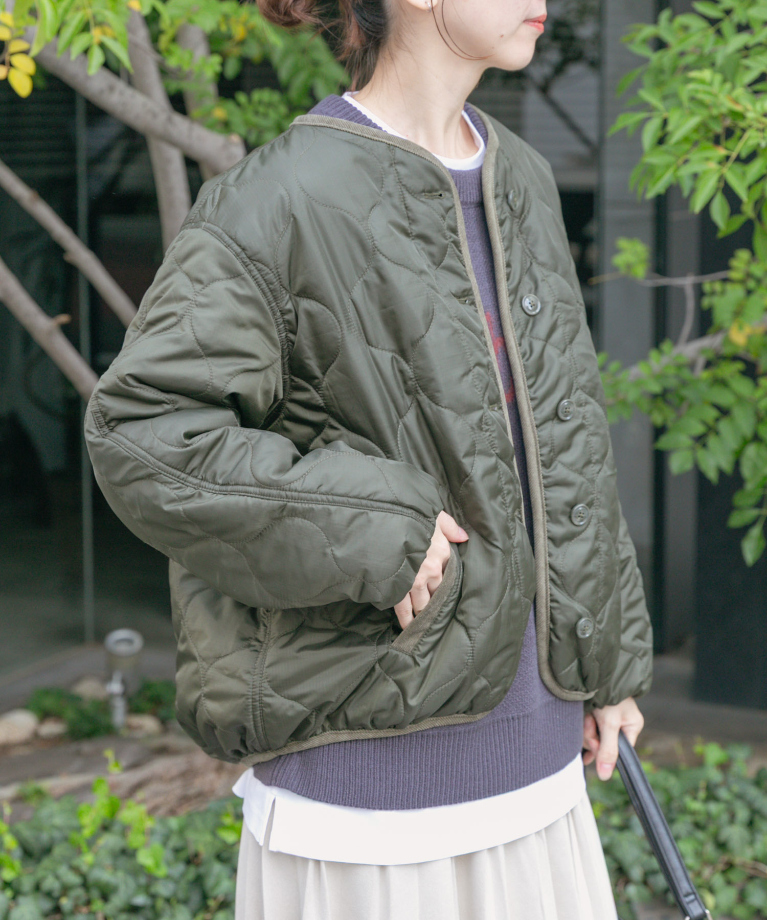 瓢箪キルト中綿ブルゾン