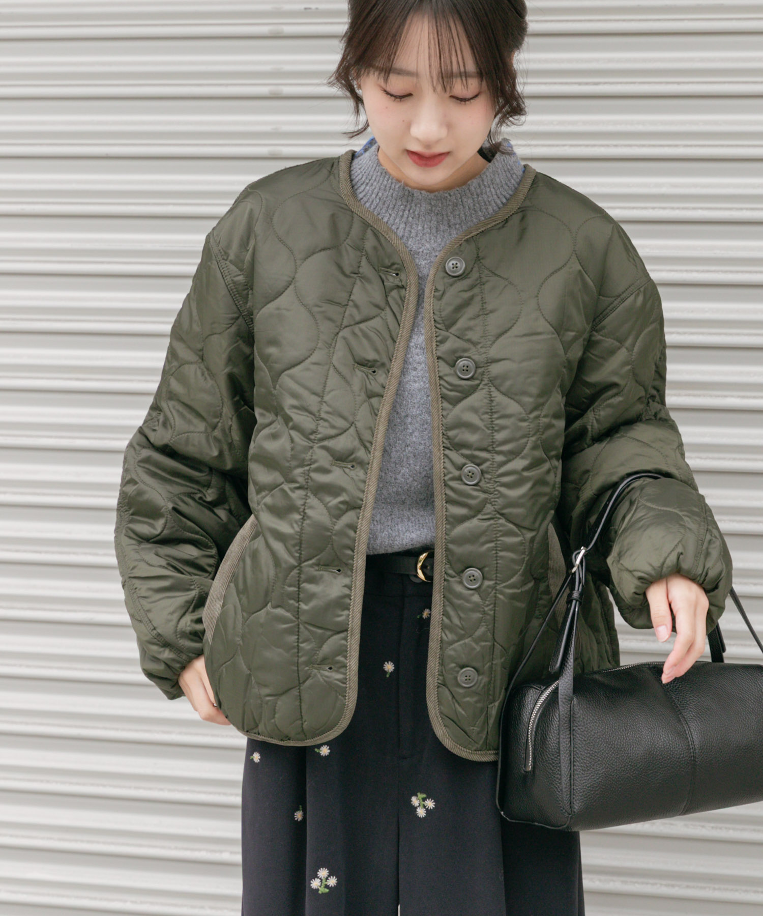 瓢箪キルト中綿ブルゾン