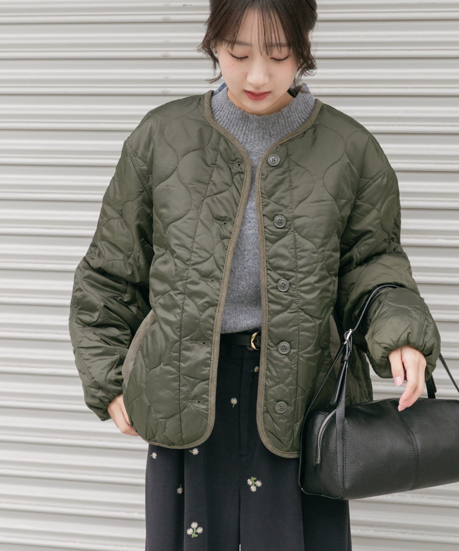 瓢箪キルト中綿ブルゾン