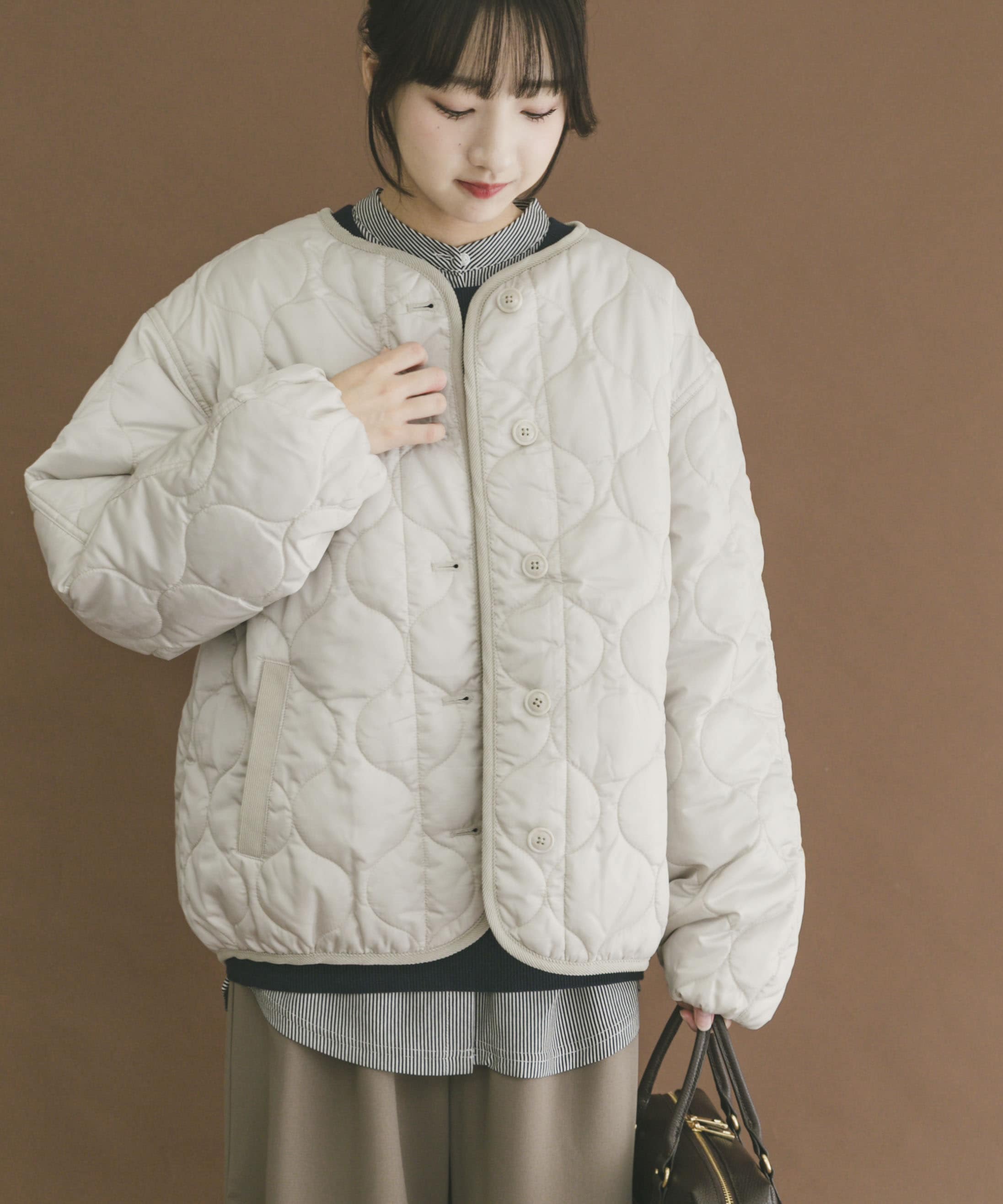 瓢箪キルト中綿ブルゾン