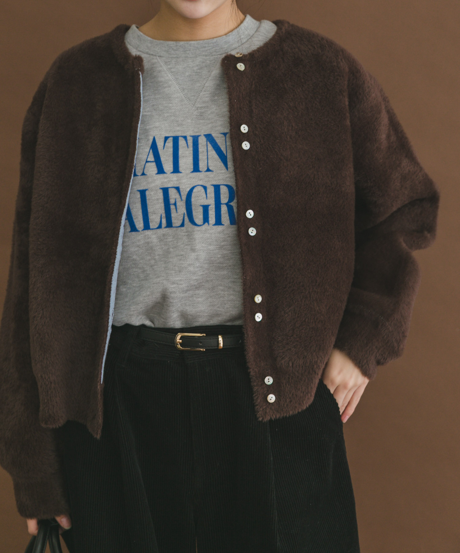 ダブルフェイスニットカーディガン