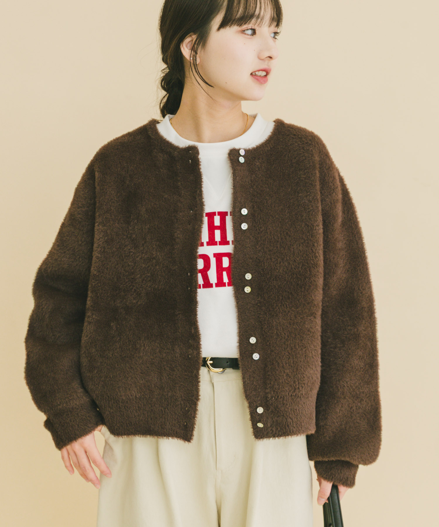 ダブルフェイスニットカーディガン