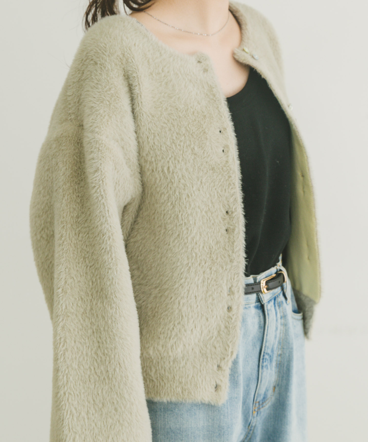 ダブルフェイスニットカーディガン