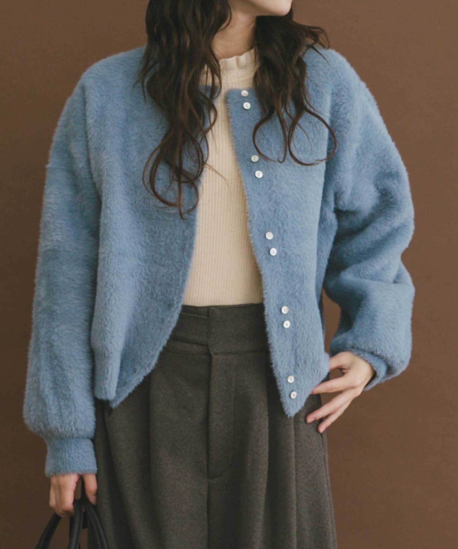 ダブルフェイスニットカーディガン