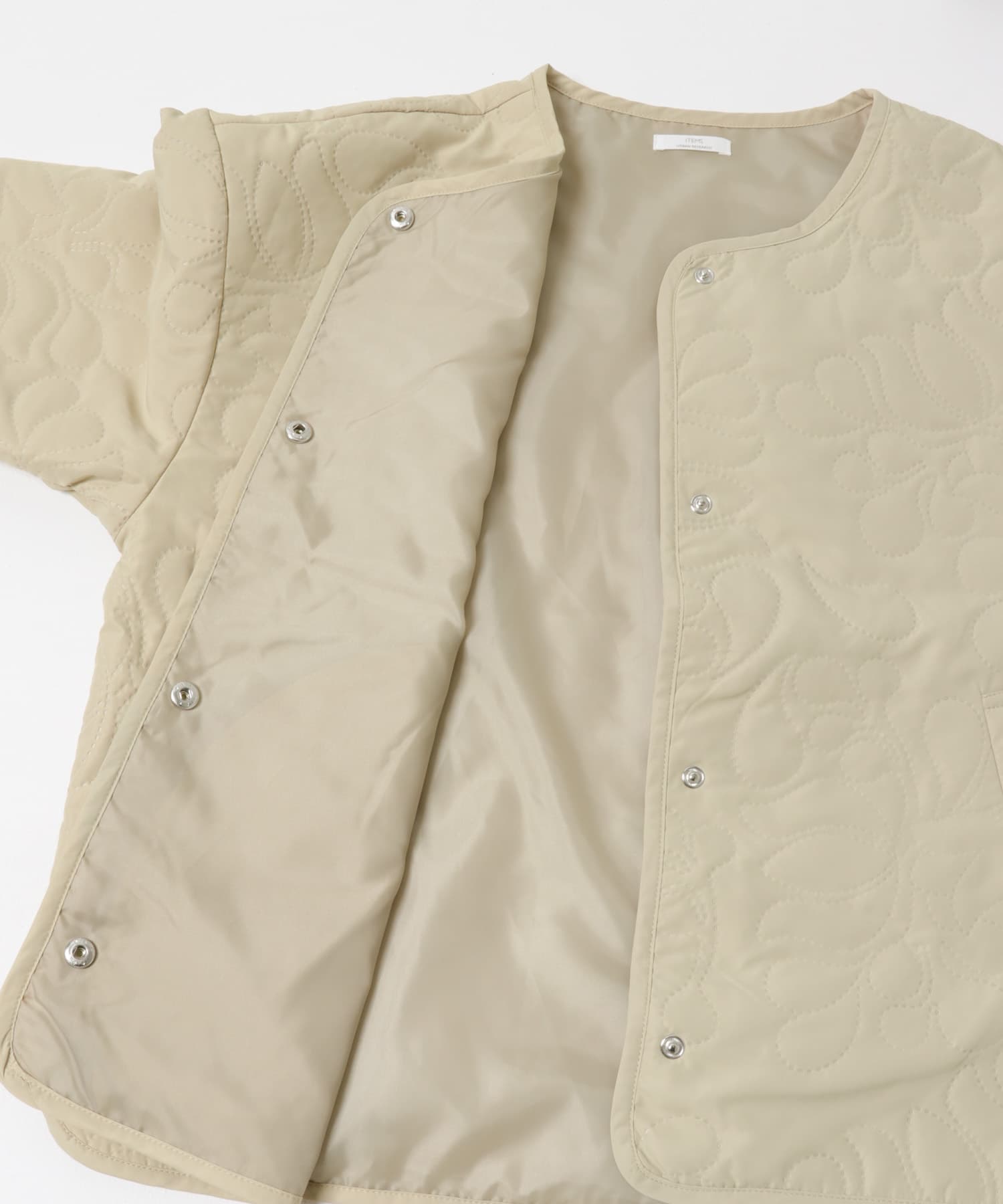 ノーカラー中綿ブルゾン BEG FREE