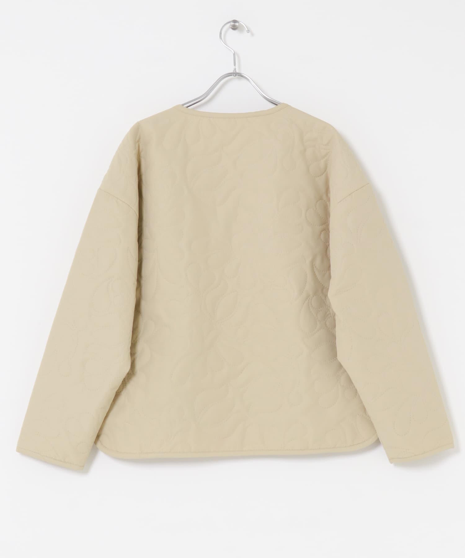 ノーカラー中綿ブルゾン BEG FREE