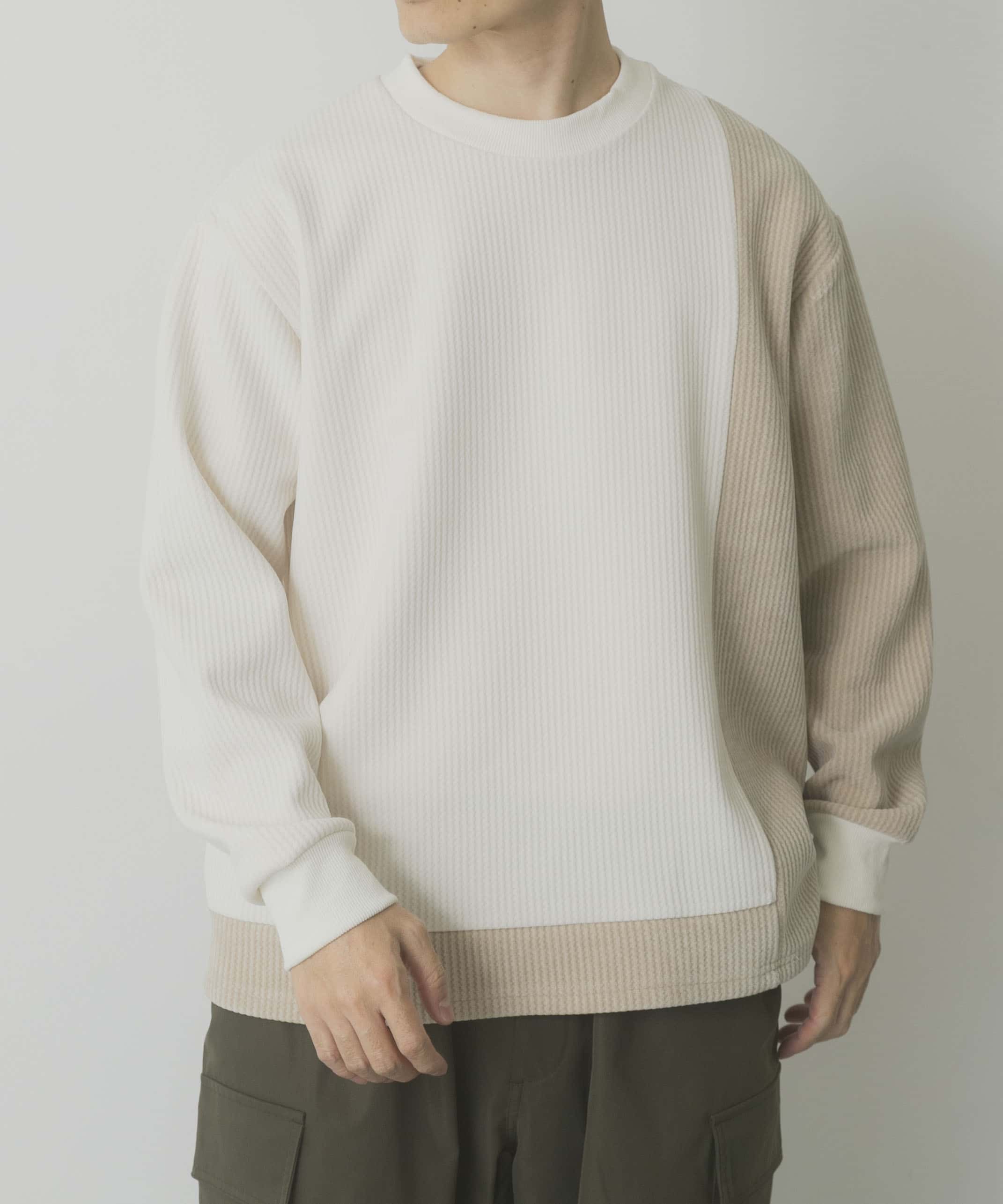 バイカラー切替 クルーネックTops