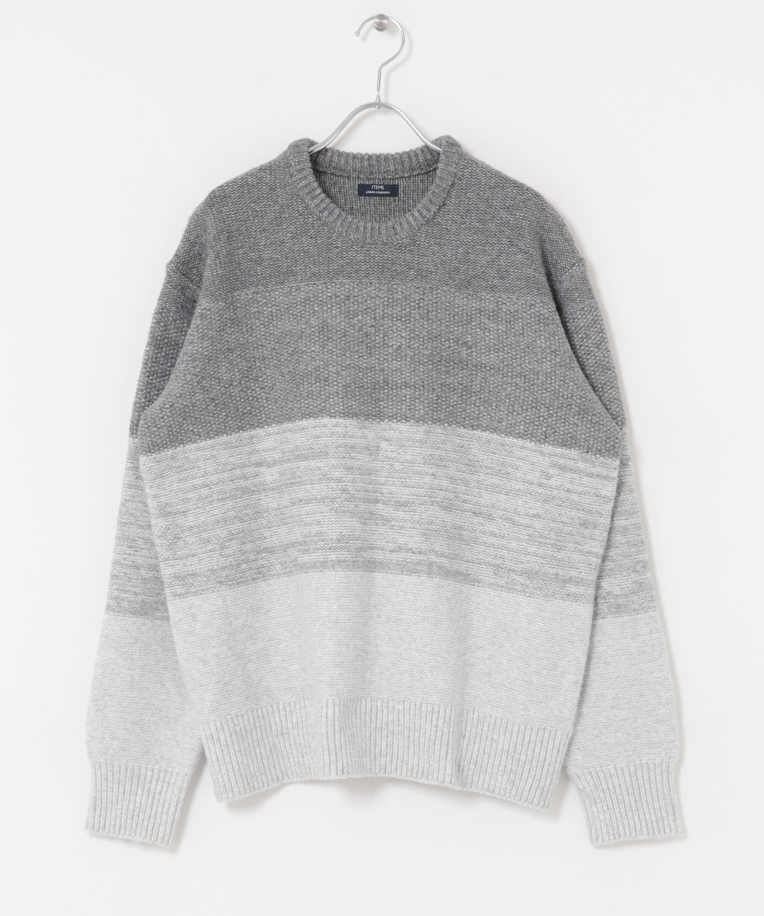 リサイクルヤーン グラデーションニット GRY M