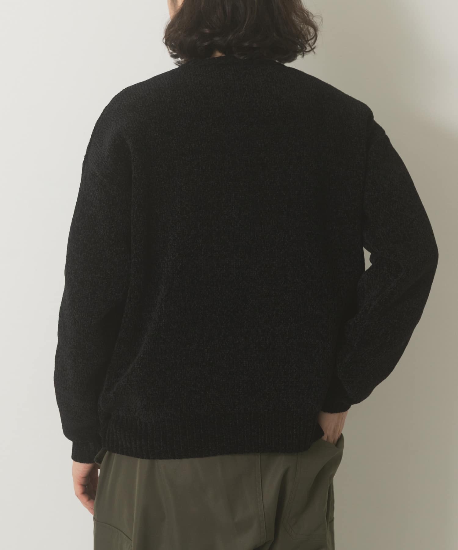 真冬の正解 モール クルーネック ニット BLK M