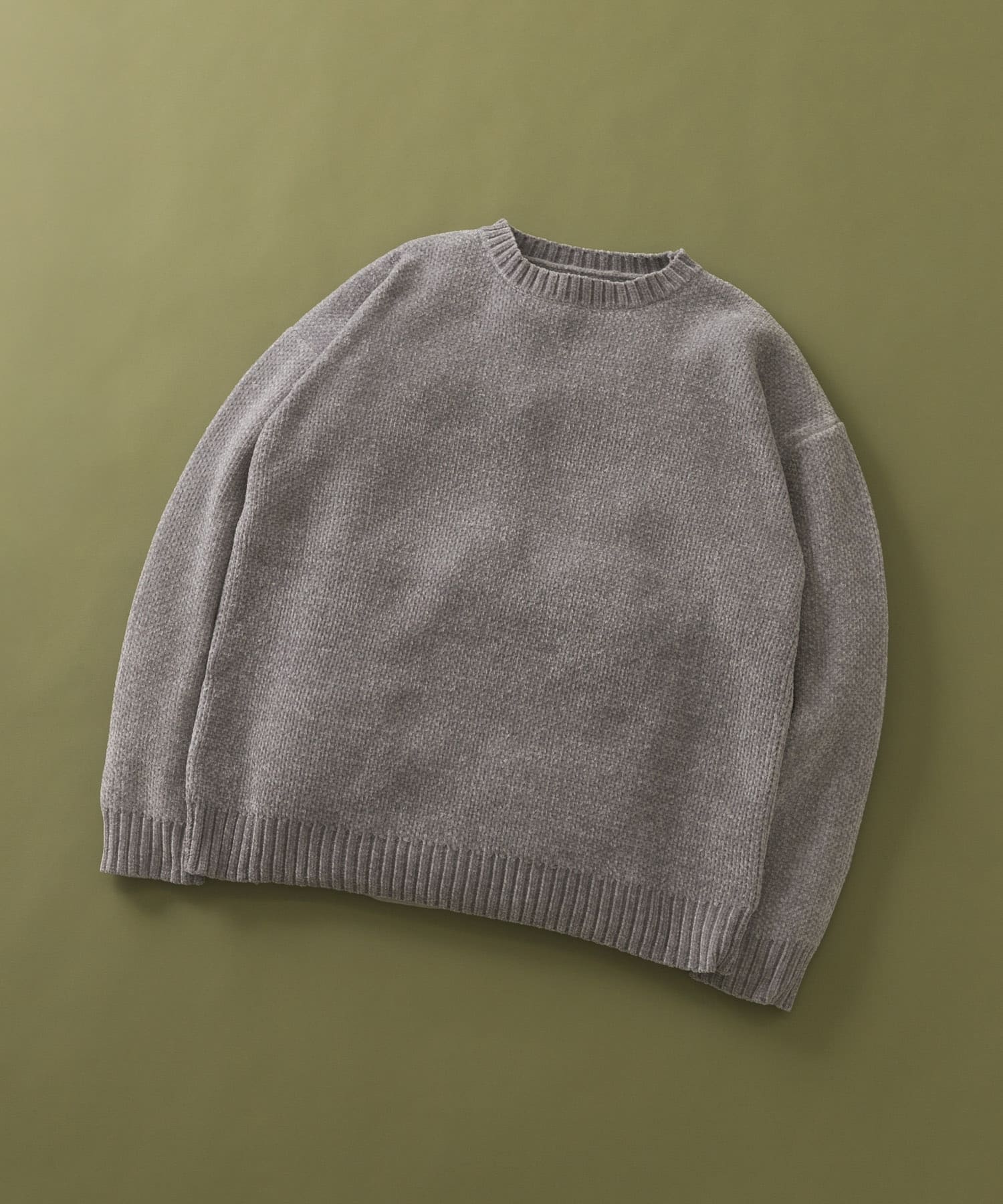 真冬の正解 モール クルーネック ニット GRY L