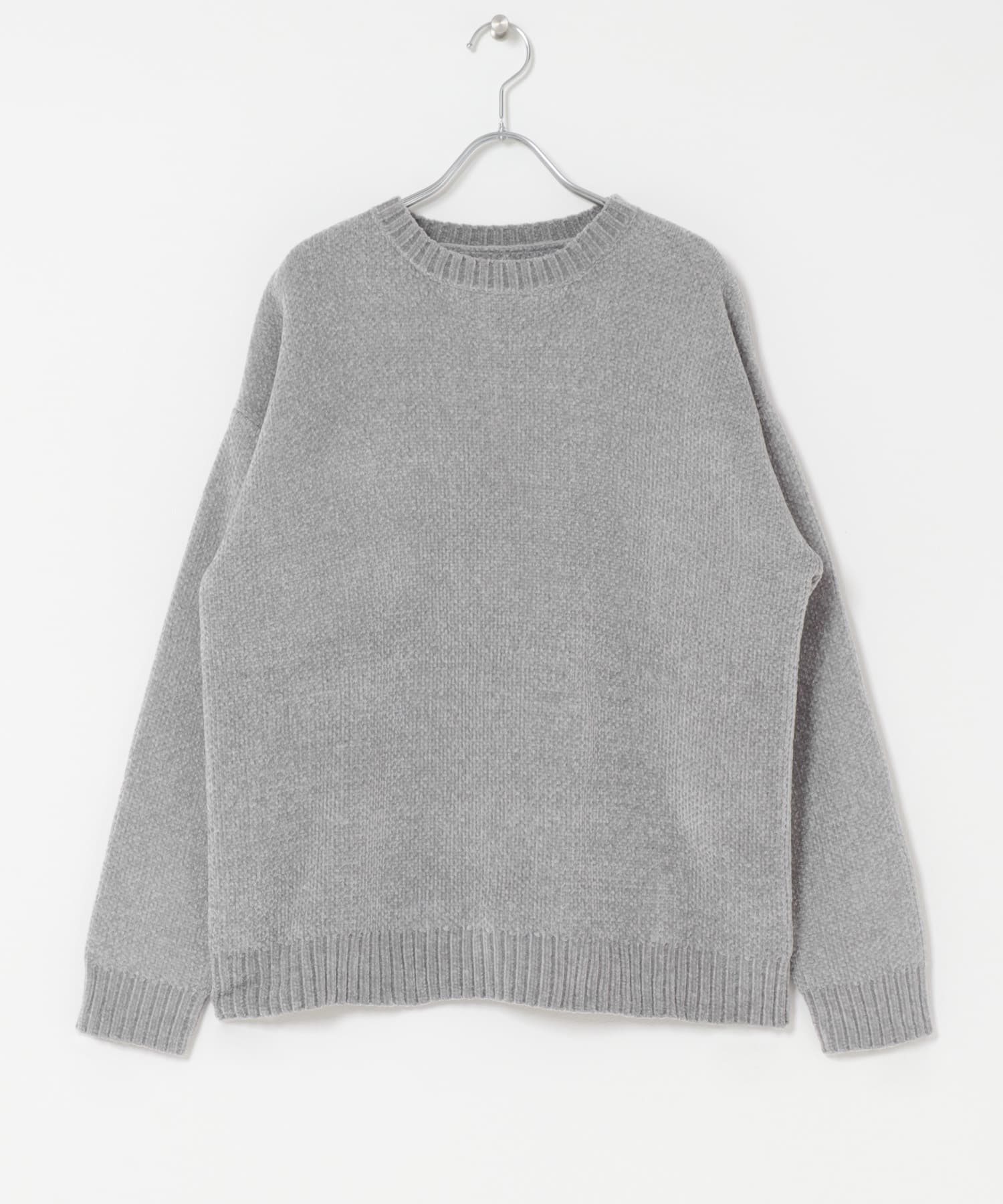 真冬の正解 モール クルーネック ニット GRY M