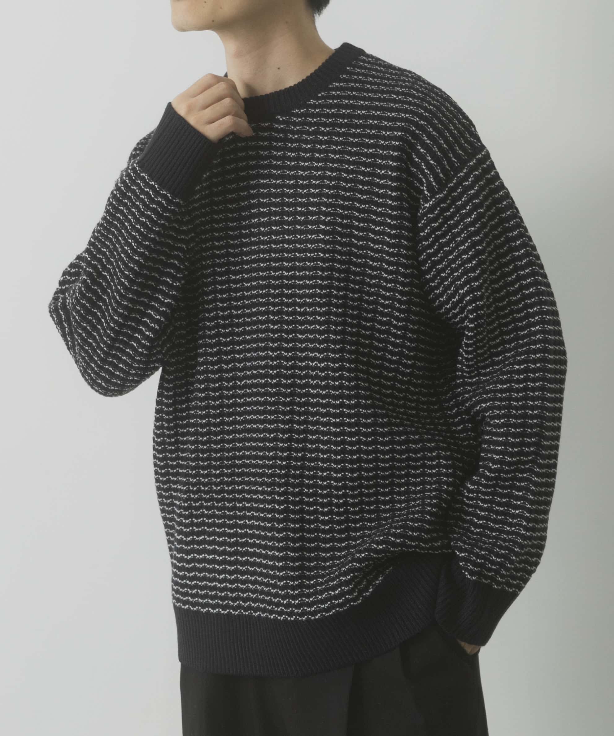 リバースバーズアイ クルーネック ニット