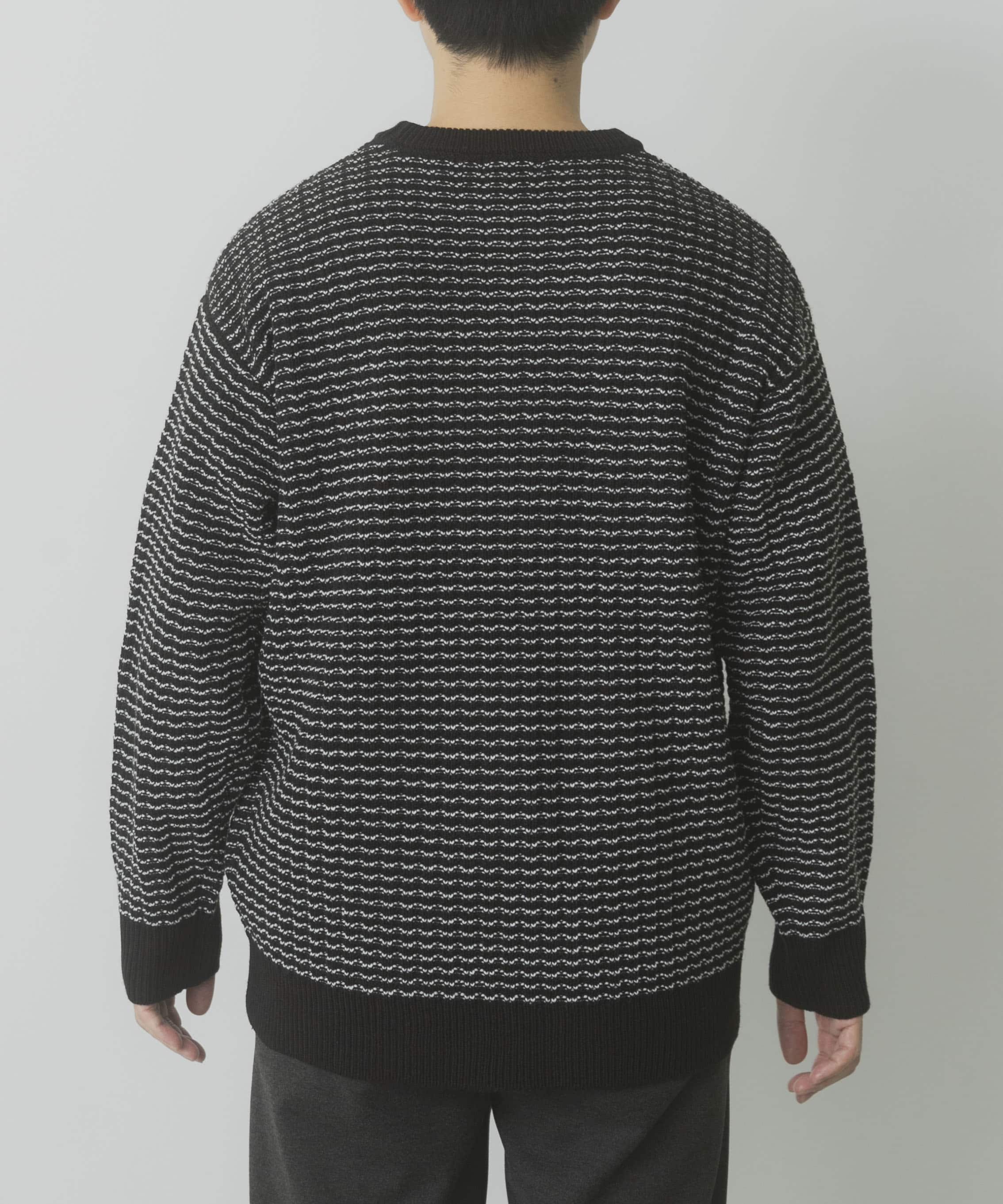 リバースバーズアイ クルーネック ニット(M BLK): トップス｜URBAN