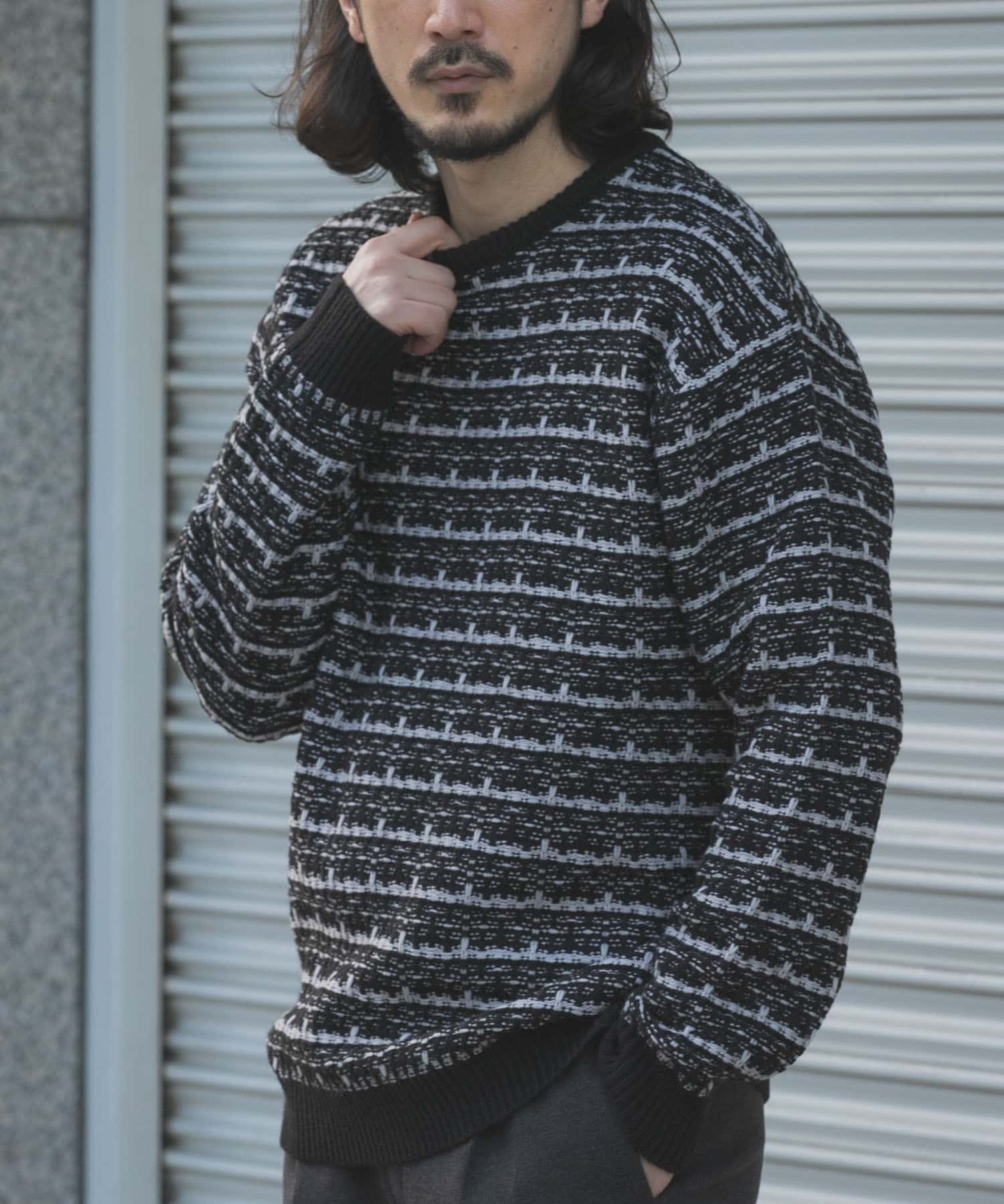 ツイードライククルーネックニット(M BLK): トップス｜URBAN RESEARCH