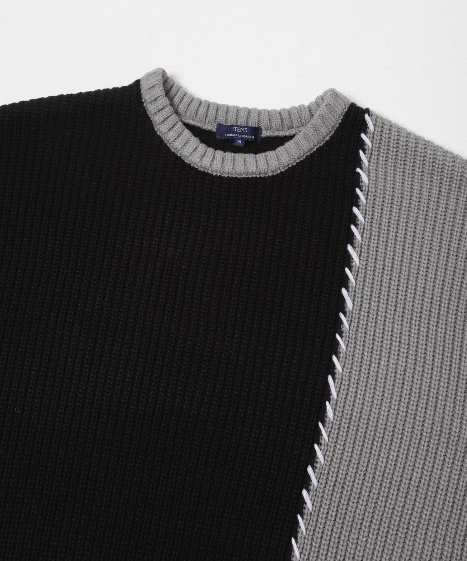 ブランケットステッチ パッチワークニット(M NVY): トップス｜URBAN