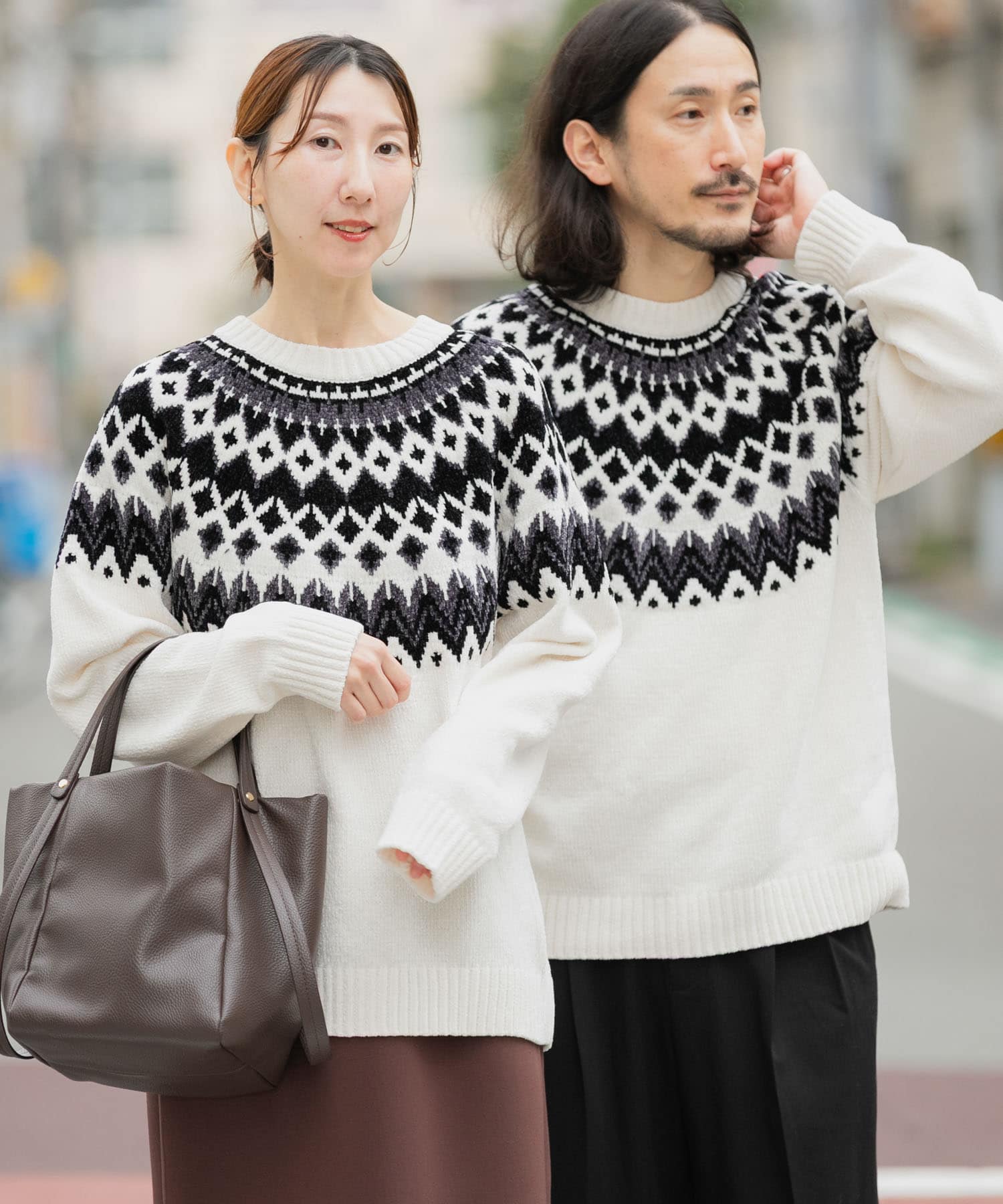 真冬の正解 求心柄 モール ニット(M WHT): トップス｜URBAN RESEARCH