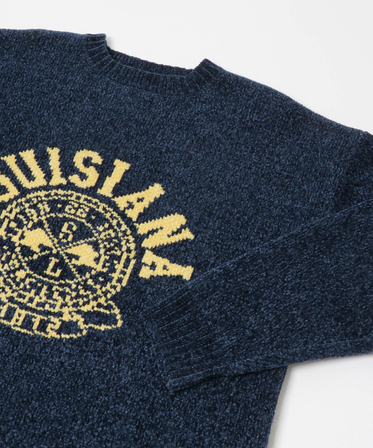 真冬の正解 カレッジロゴモールニット NVY M