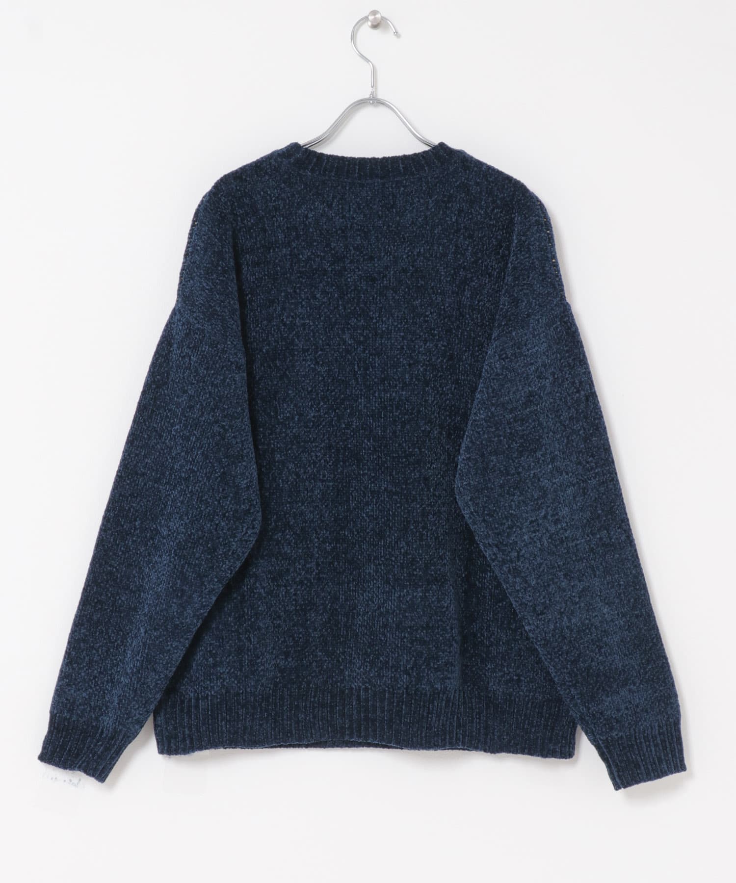 真冬の正解 カレッジロゴモールニット NVY M