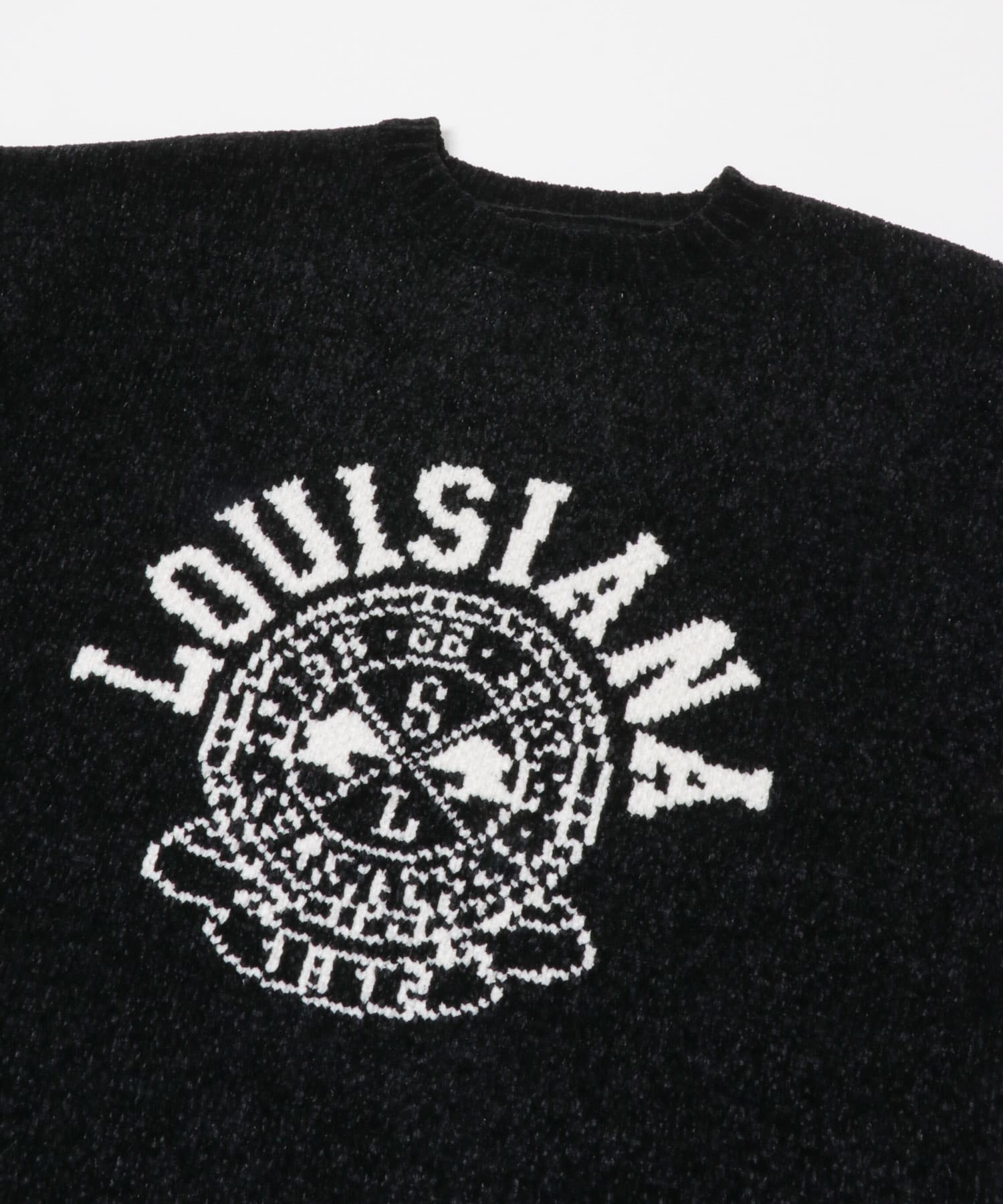 真冬の正解 カレッジロゴモールニット BLK M