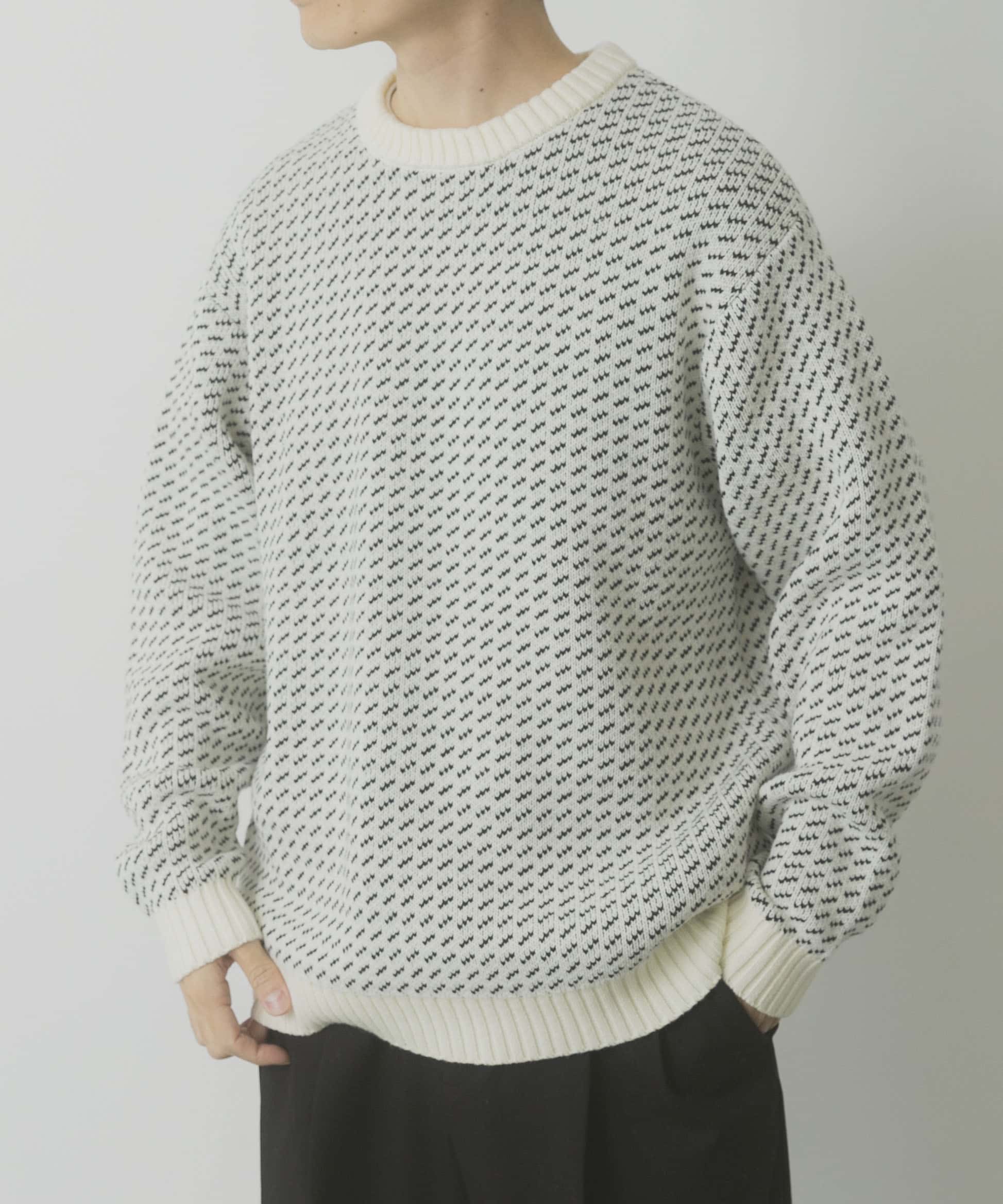 マシンウォッシャブル バーズアイ クルーニット