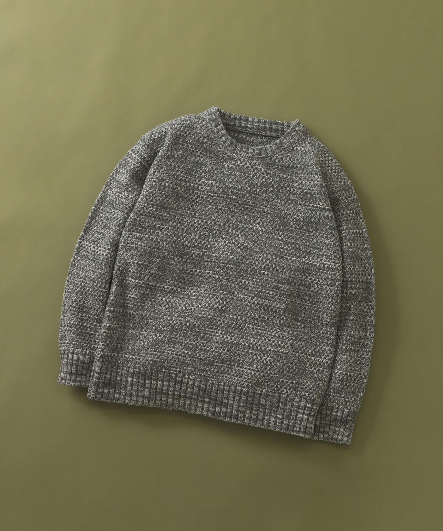 マシンウォッシャブル クルーネックカノコニット GRY L