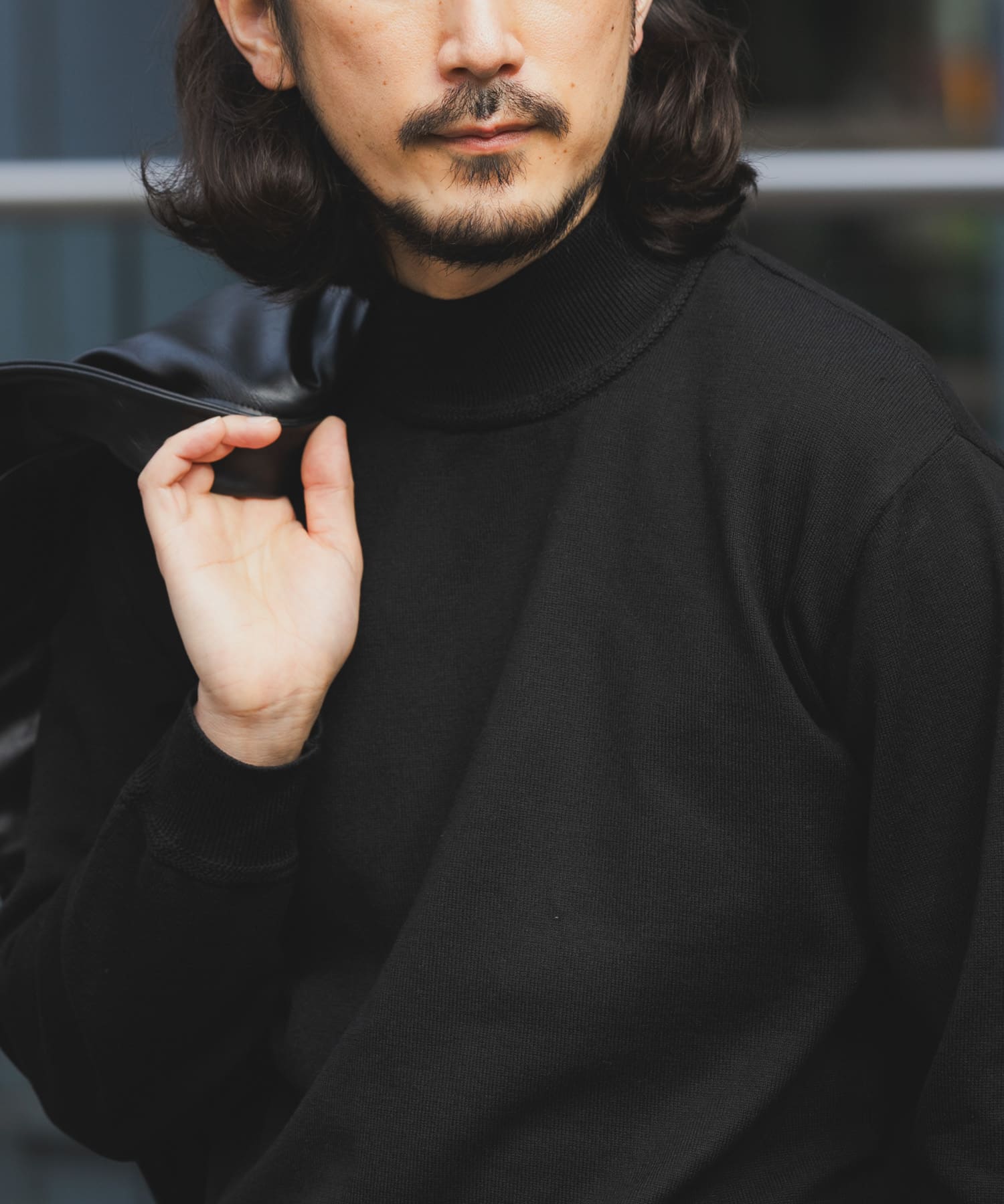 SILK×WOOL MIX ハイネックセーター