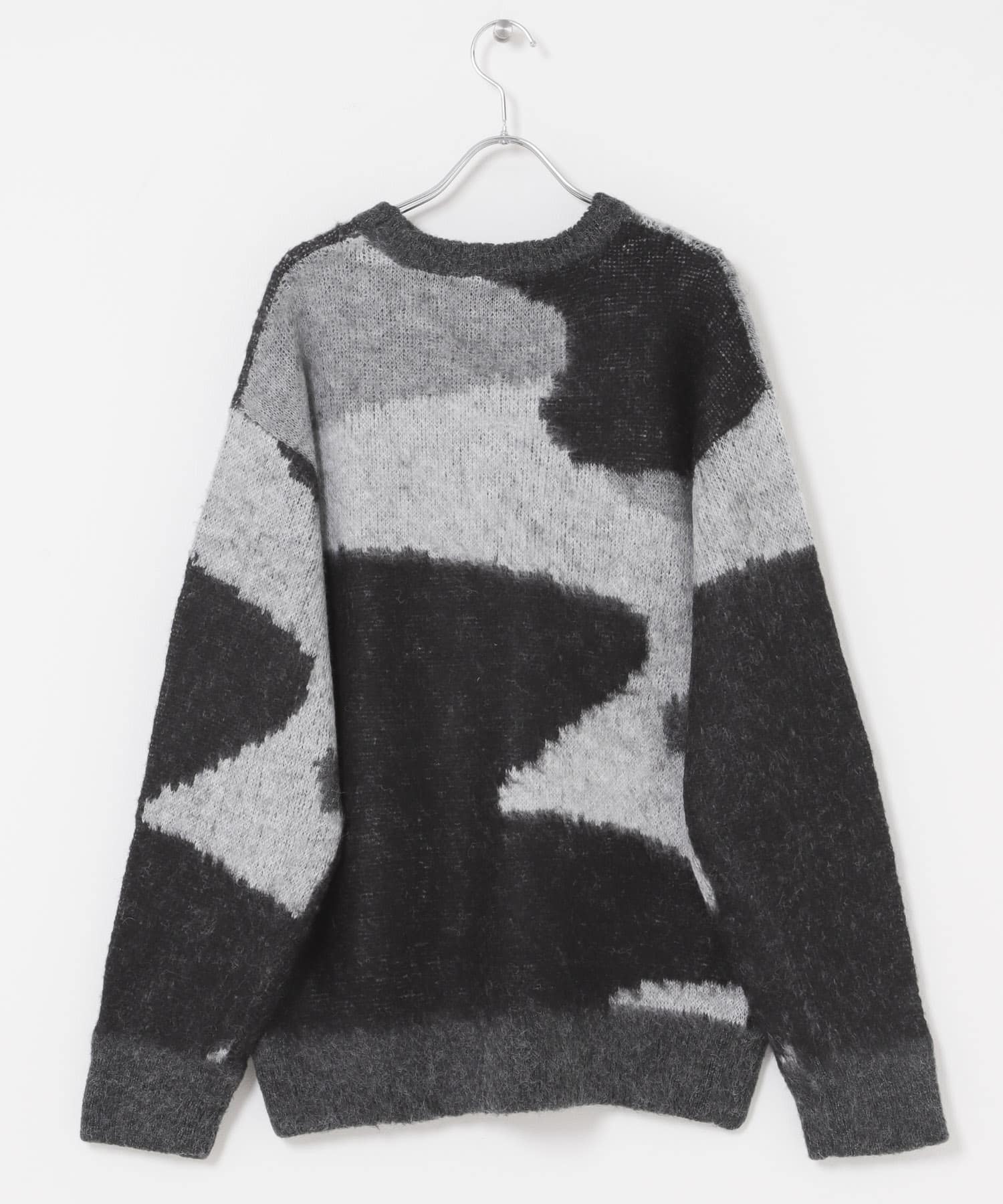 モヘヤタッチカモフラリラックスニット BLK M