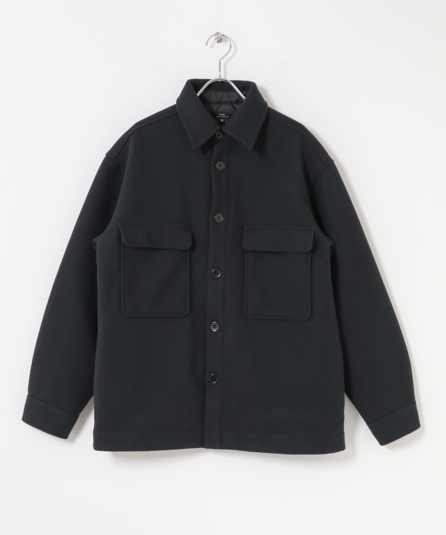 発熱ジャージメルトンCPOキルトジャケット BLK M