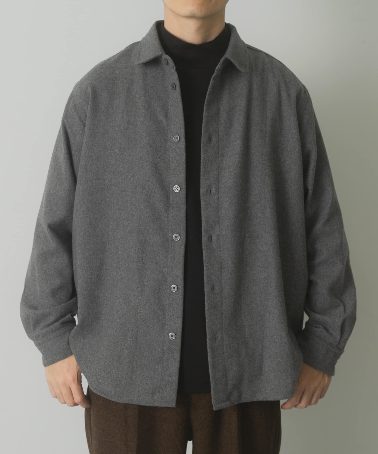 バイオウォッシュフランネルレギュラーシャツ