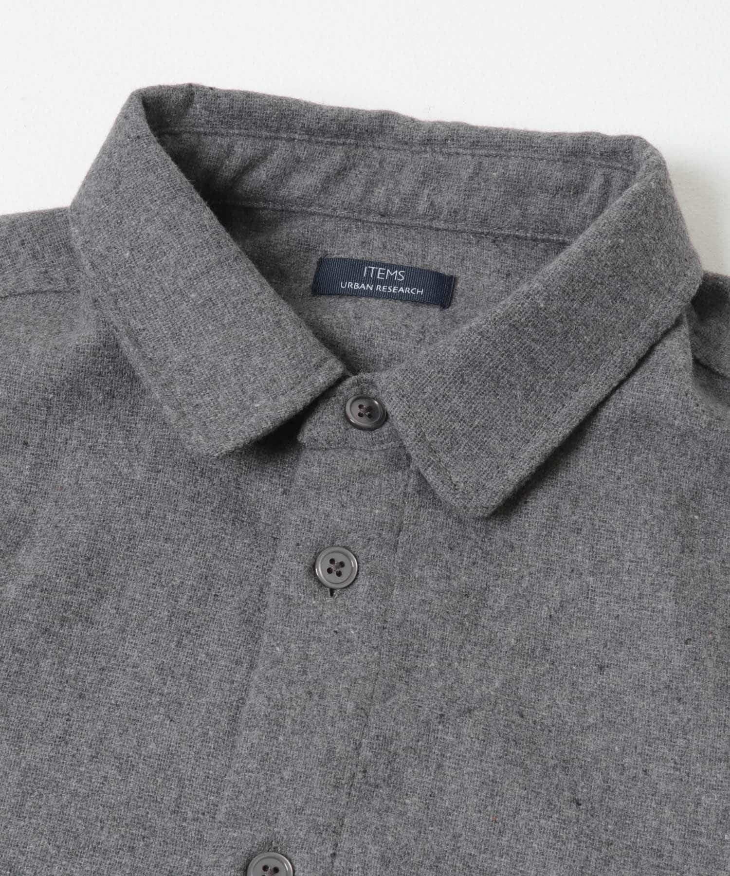 バイオウォッシュフランネルレギュラーシャツ GRY M