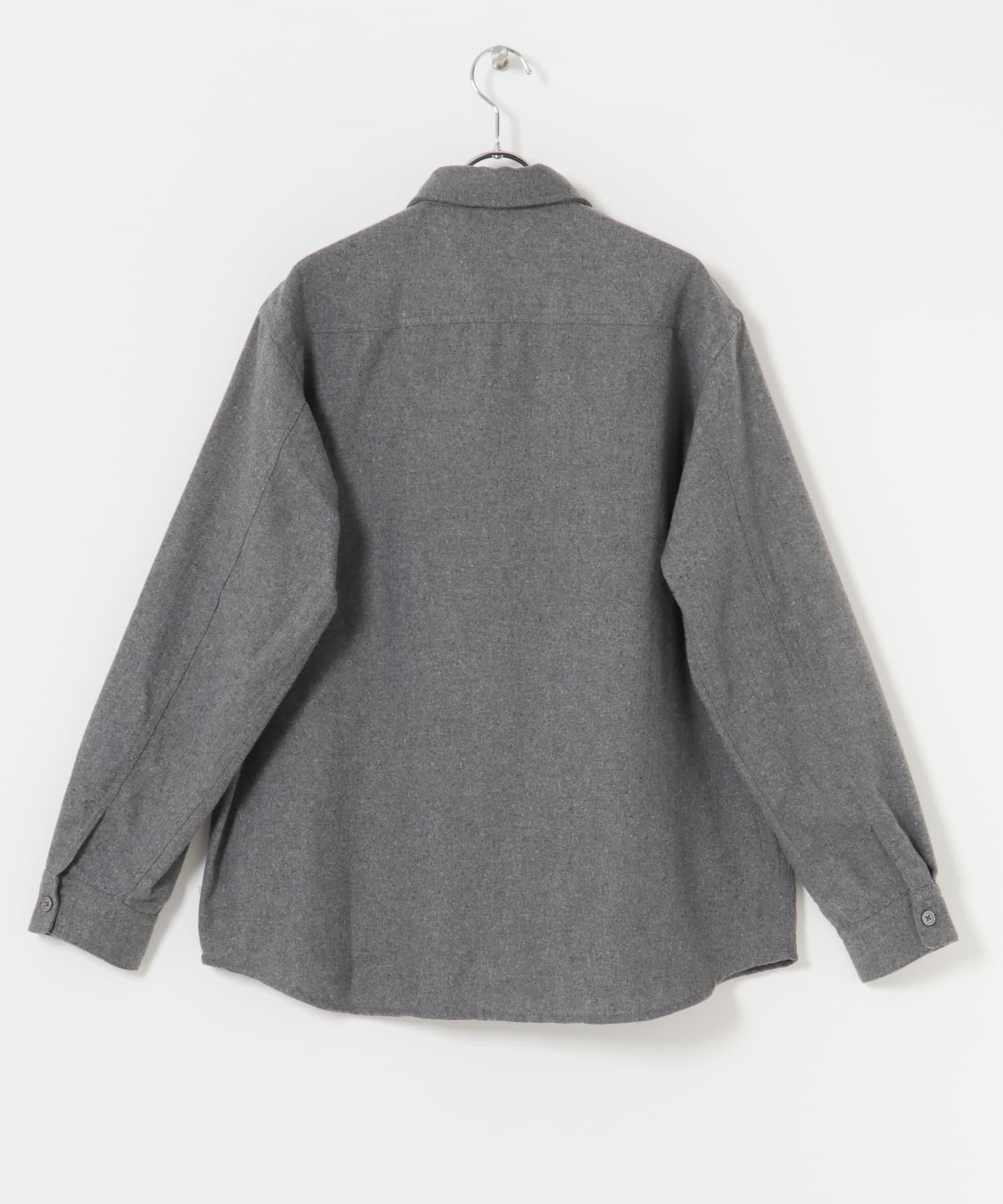 バイオウォッシュフランネルレギュラーシャツ GRY M