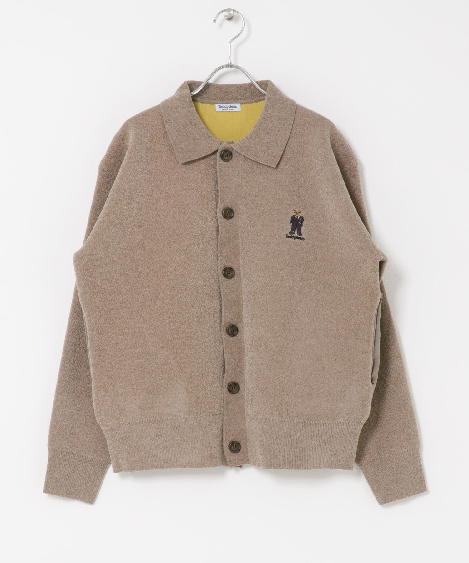 Teddy Bear Wフェイスニットシャツカーディガン(M NVY): トップス