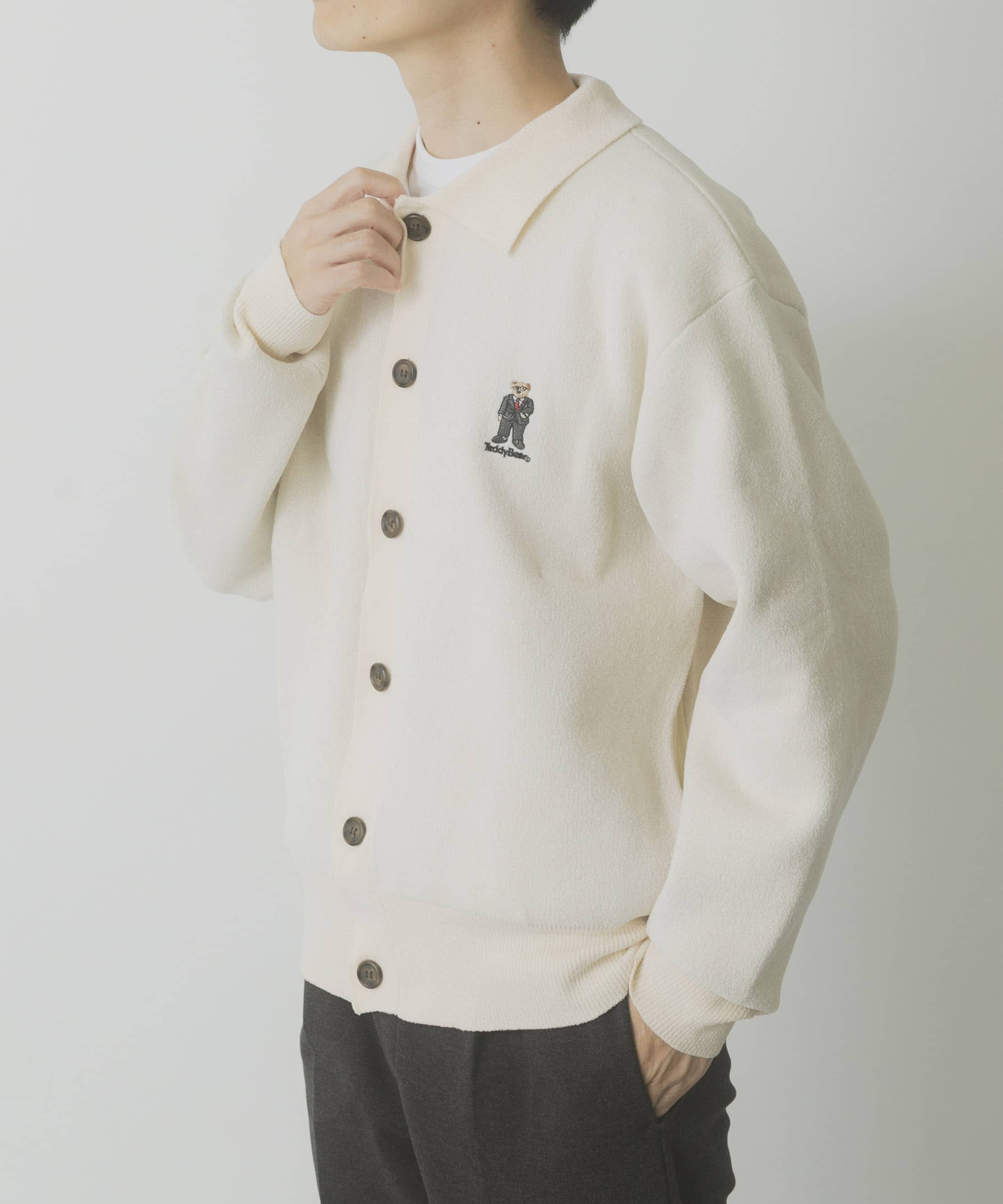 Teddy Bear Wフェイスニットシャツカーディガン
