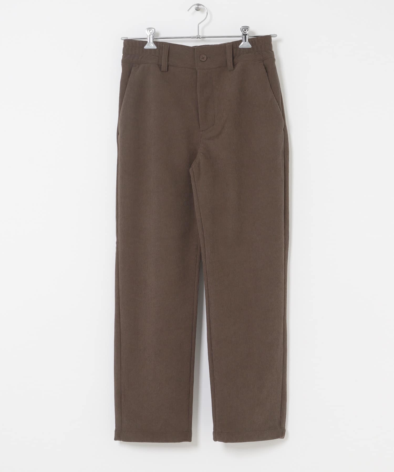 裏フリースボンディングコーデュロイパンツ BRN S