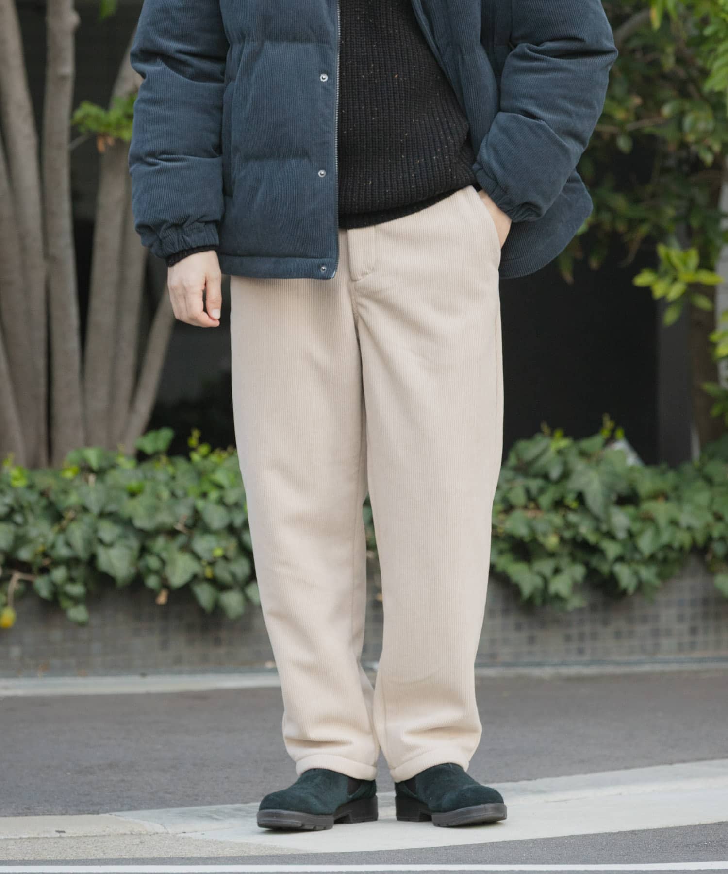 裏フリースボンディングコーデュロイパンツ