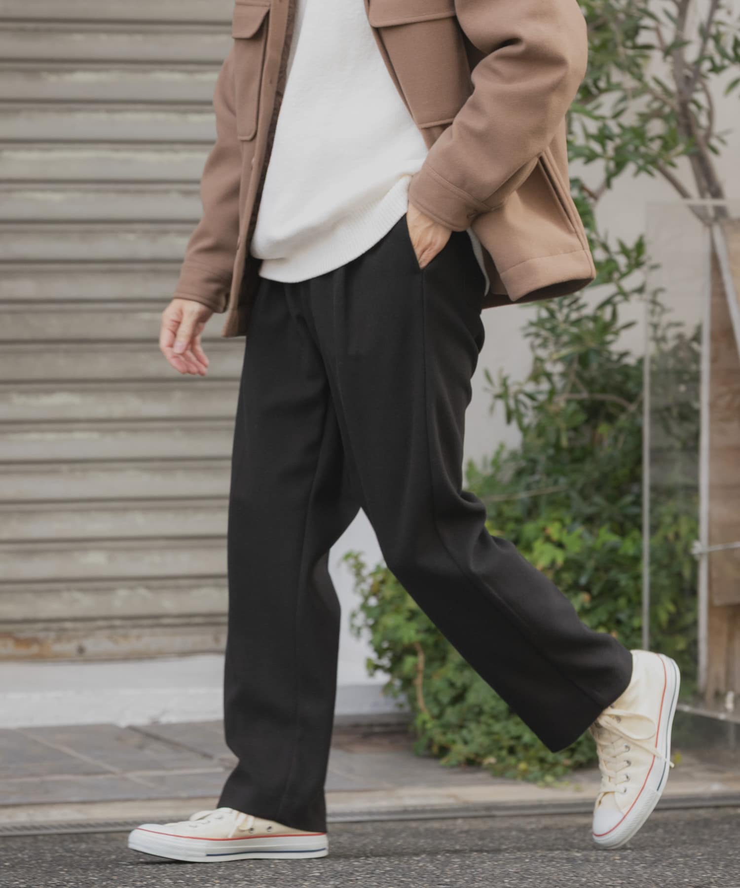 『洗濯可』静電気防止ジャージメルトンスラックス