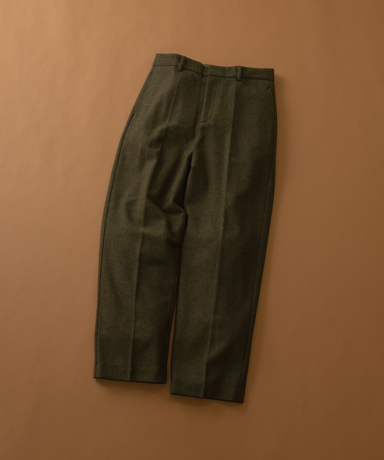 ウール混テーパードパンツ KHK L